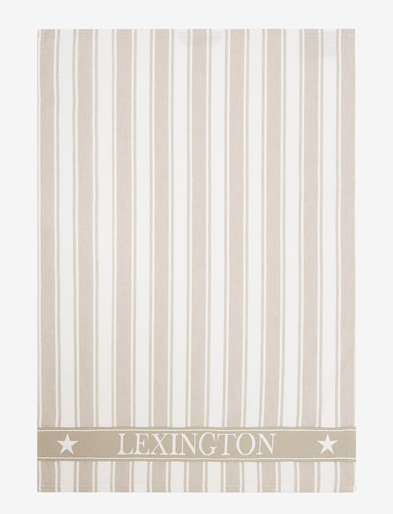 Lexington Home - Icons Cotton Twill Waffle Striped Kitchen Towel - tea towels - beige/white - 0