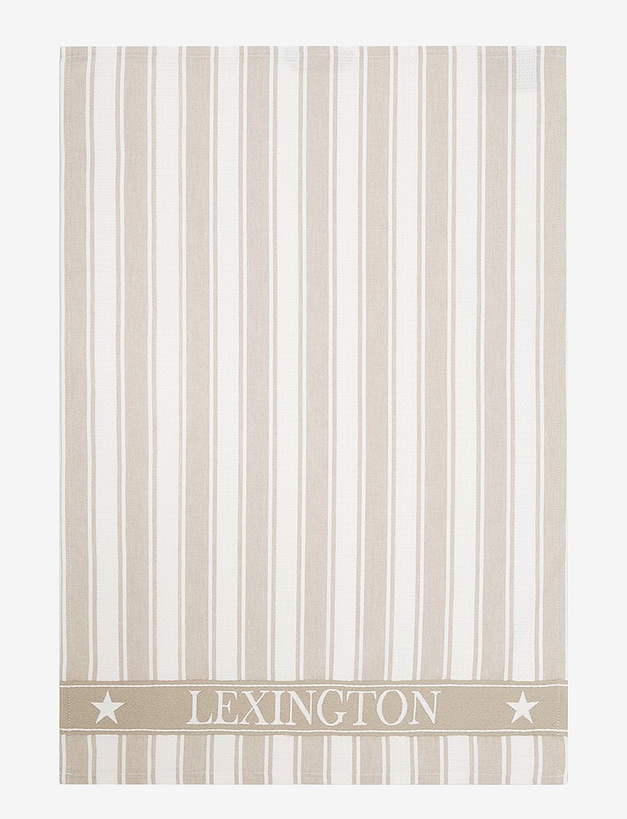 Lexington Home - Icons Cotton Twill Waffle Striped Kitchen Towel - köögirätikud - beige/white - 0