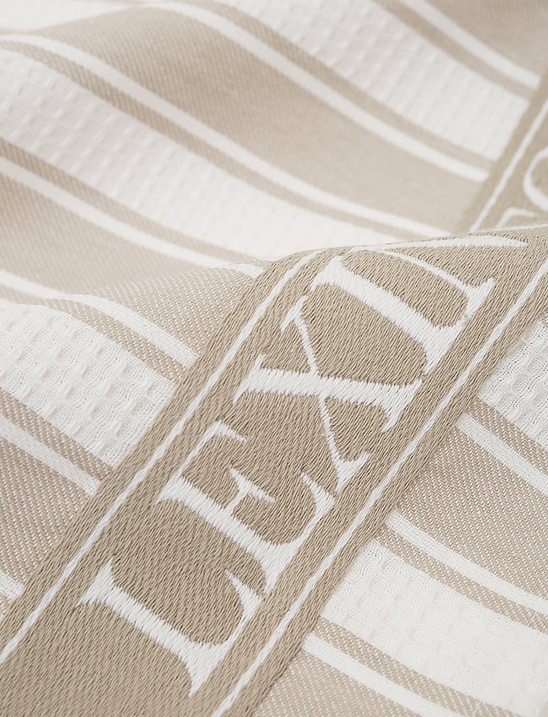 Lexington Home - Icons Cotton Twill Waffle Striped Kitchen Towel - tea towels - beige/white - 1