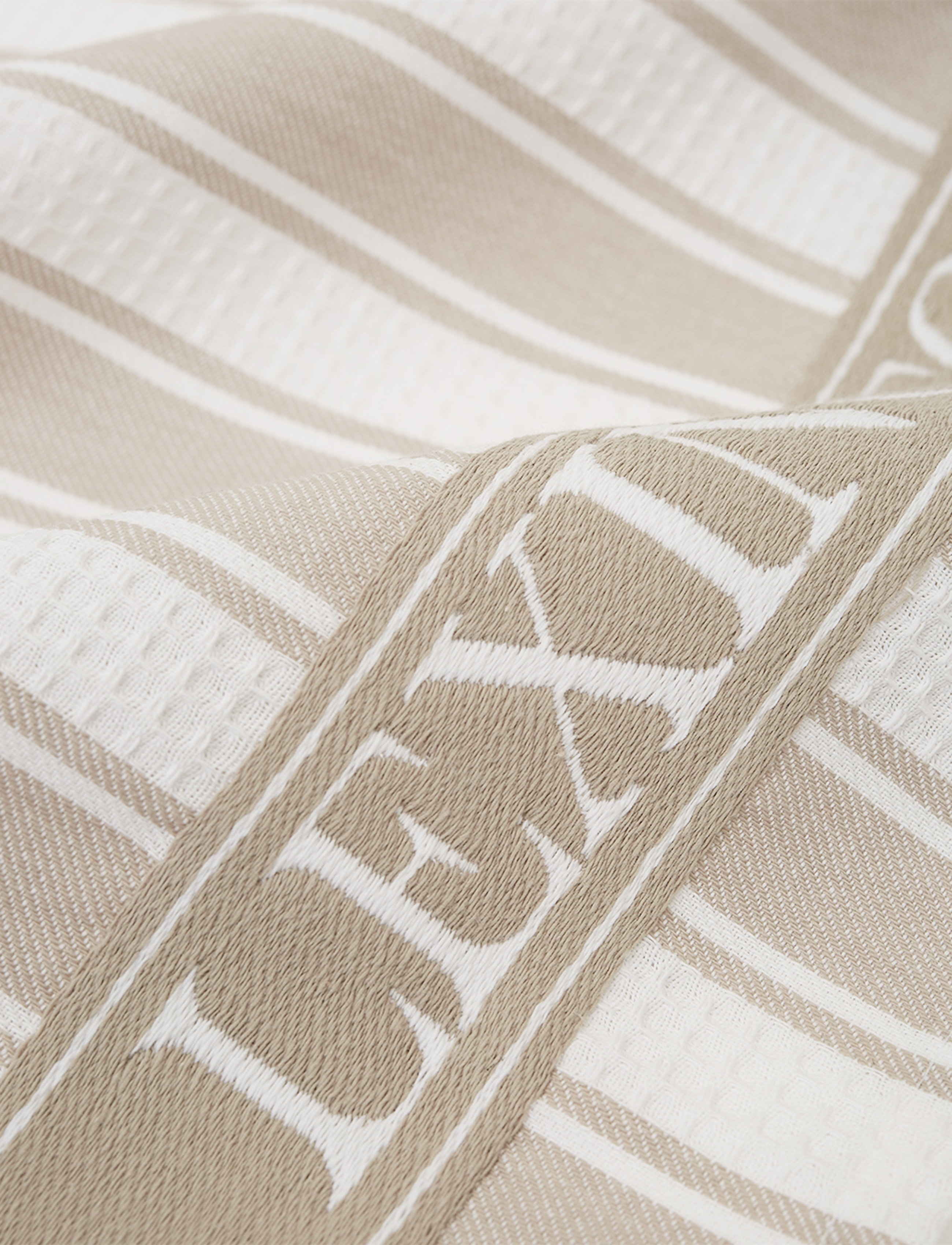 Lexington Home - Icons Cotton Twill Waffle Striped Kitchen Towel - viskestykker - beige/white - 1