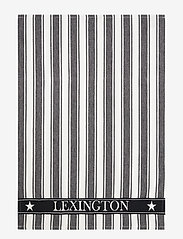 Icons Cotton Twill Waffle Striped Kitchen Towel - BLACK/WHITE