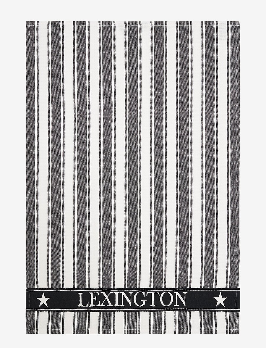 Lexington Home - Icons Cotton Twill Waffle Striped Kitchen Towel - köögirätikud - black/white - 0