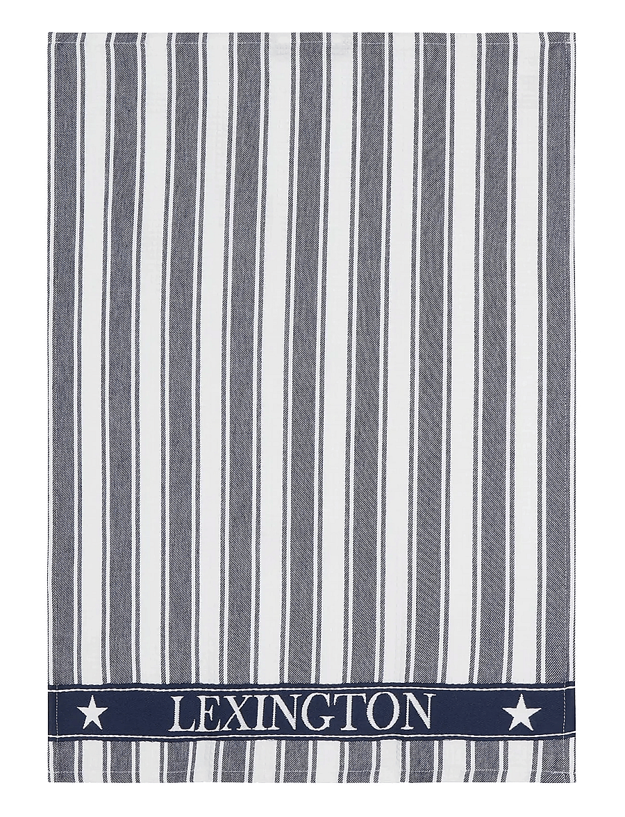 Lexington Home - Icons Cotton Twill Waffle Striped Kitchen Towel - torchons - dress blue/white - 0