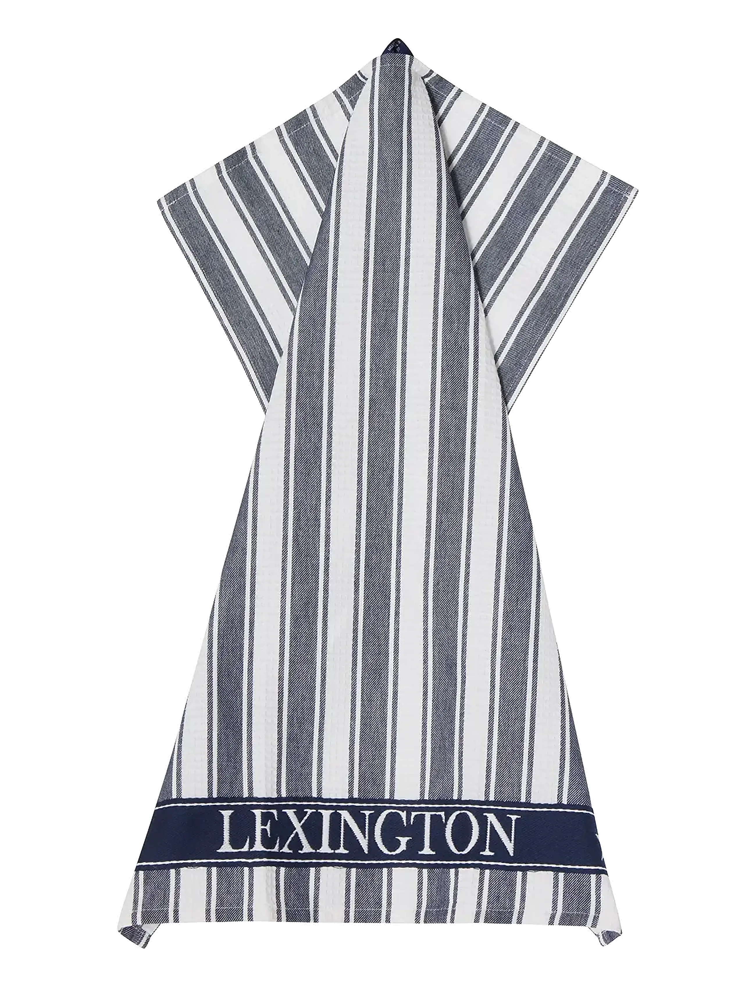 Lexington Home - Icons Cotton Twill Waffle Striped Kitchen Towel - torchons - dress blue/white - 1