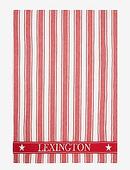 Icons Cotton Twill Waffle Striped Kitchen Towel - RED/WHITE