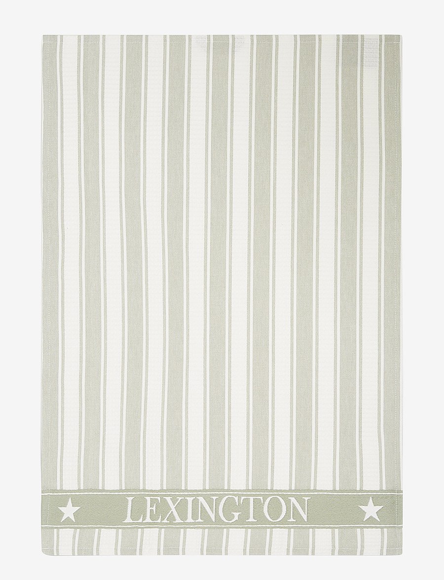 Lexington Home - Icons Cotton Twill Waffle Striped Kitchen Towel - köögirätikud - sage green/white - 0