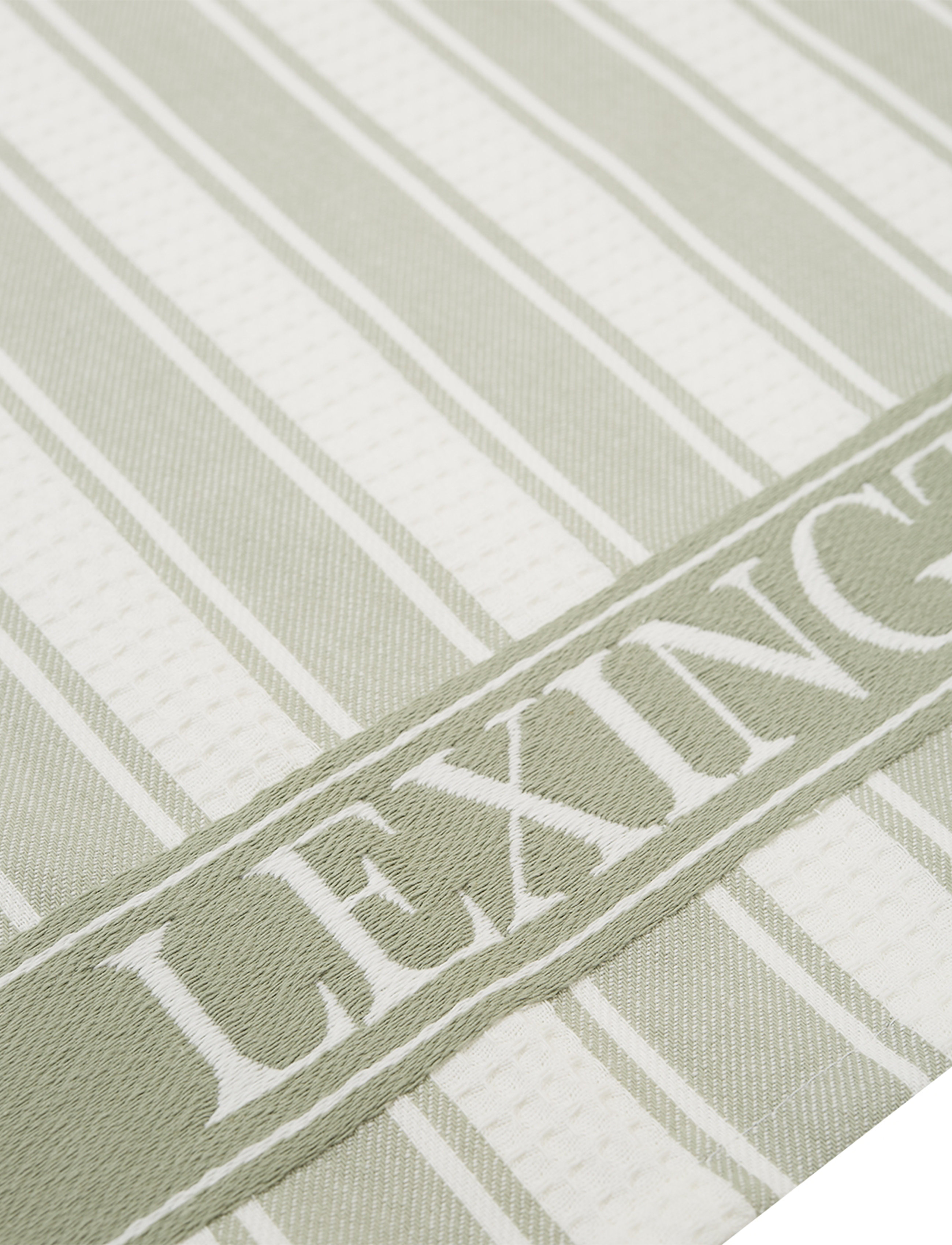 Lexington Home - Icons Cotton Twill Waffle Striped Kitchen Towel - viskestykker - sage green/white - 1