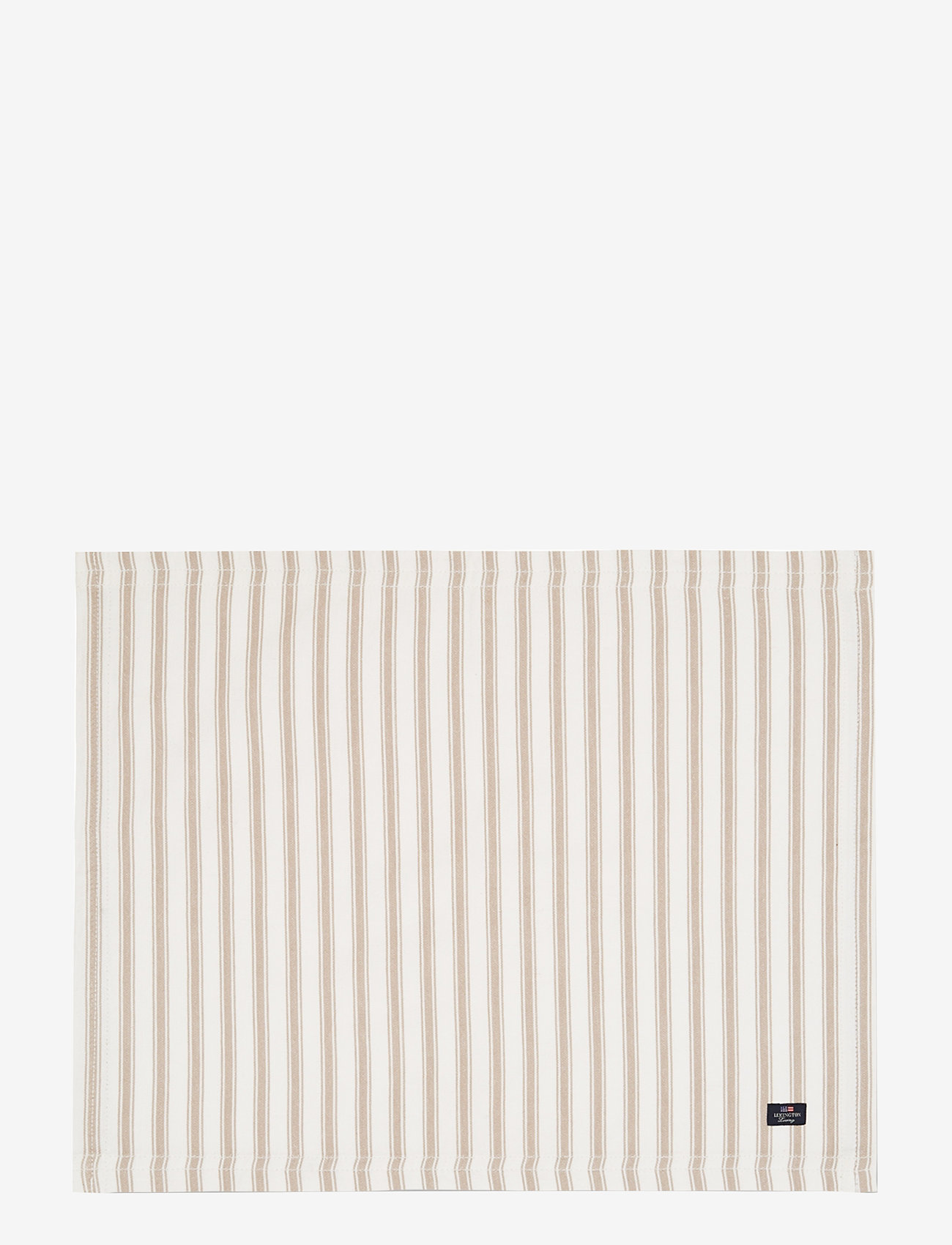 Lexington Home - Icons Cotton Herringbone Striped Placemat - bordbrikker - beige/white - 0