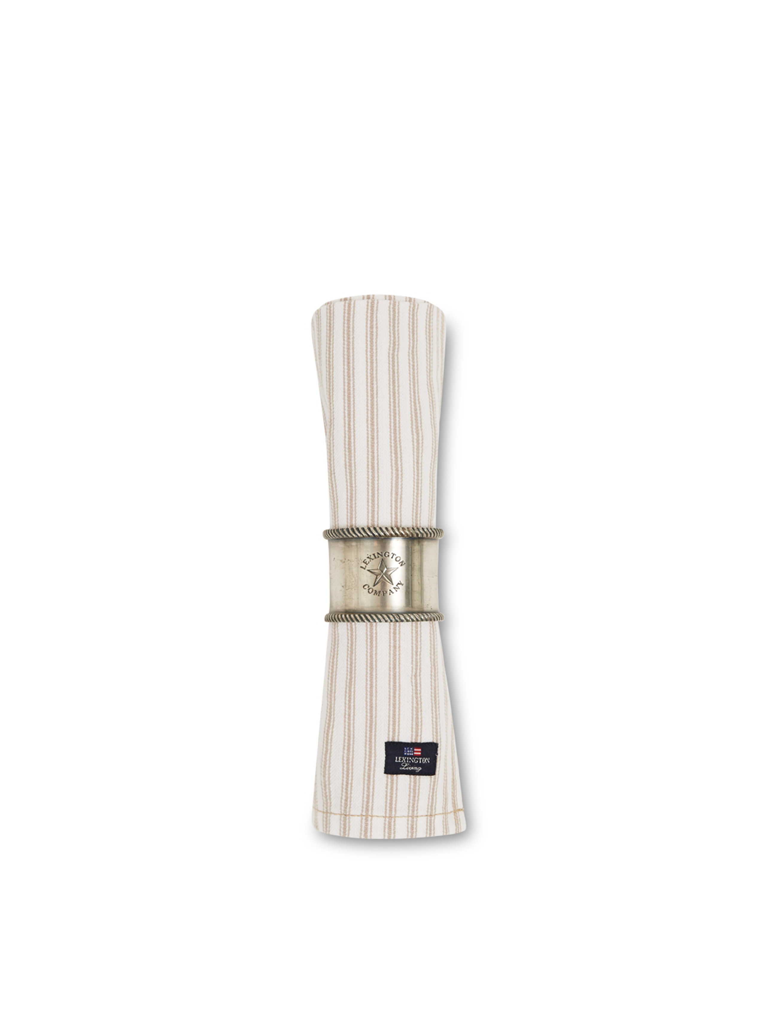 Lexington Home - Icons Cotton Herringbone Striped Napkin - beige/white - 3
