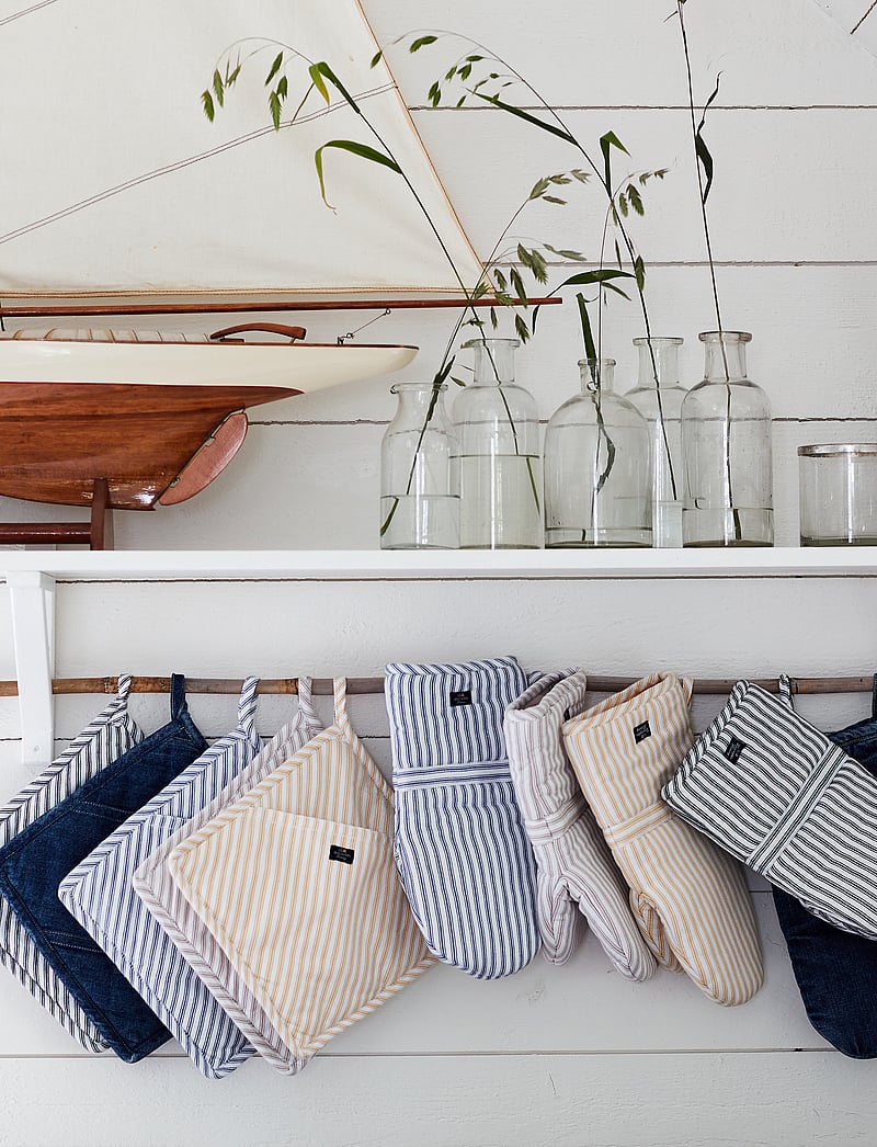 Lexington Home - Icons Cotton Herringbone Striped Mitten - shop by price - blue/white - 3