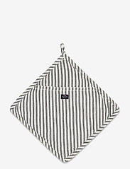 Icons Cotton Herringbone Striped Potholder - BLACK/WHITE
