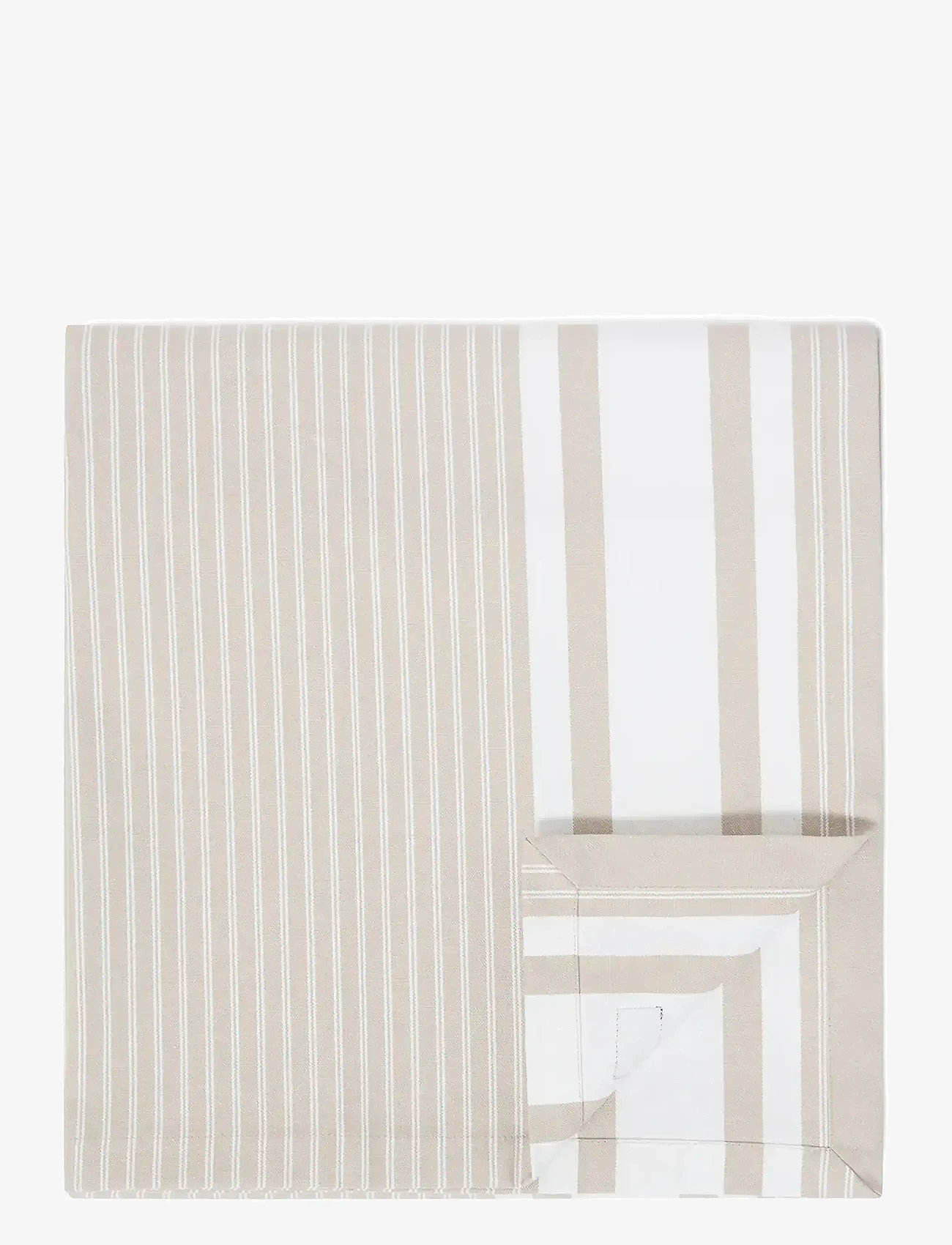 Lexington Home - Icons Striped Org Cotton Oxford Tablecloth - køb efter pris - beige/white - 0