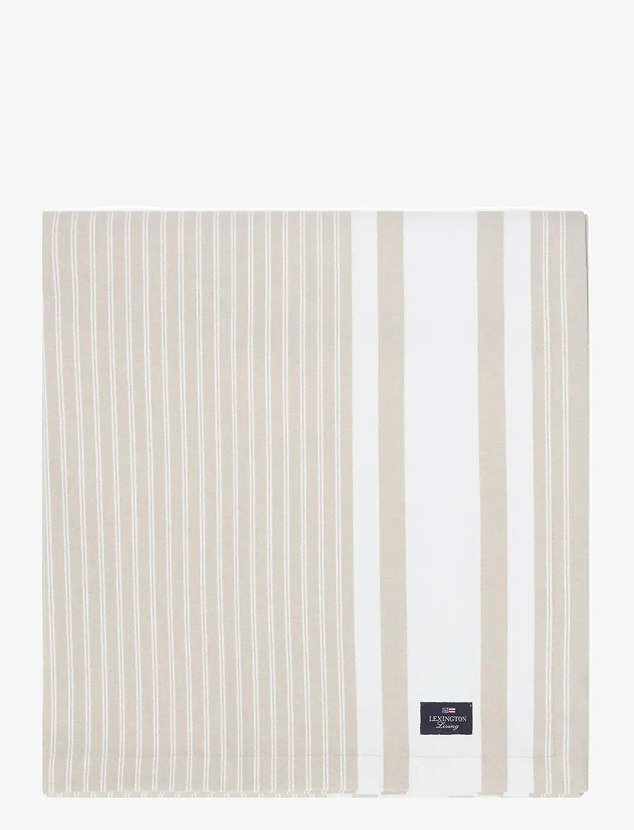 Lexington Home - Icons Striped Org Cotton Oxford Tablecloth - køb efter pris - beige/white - 1