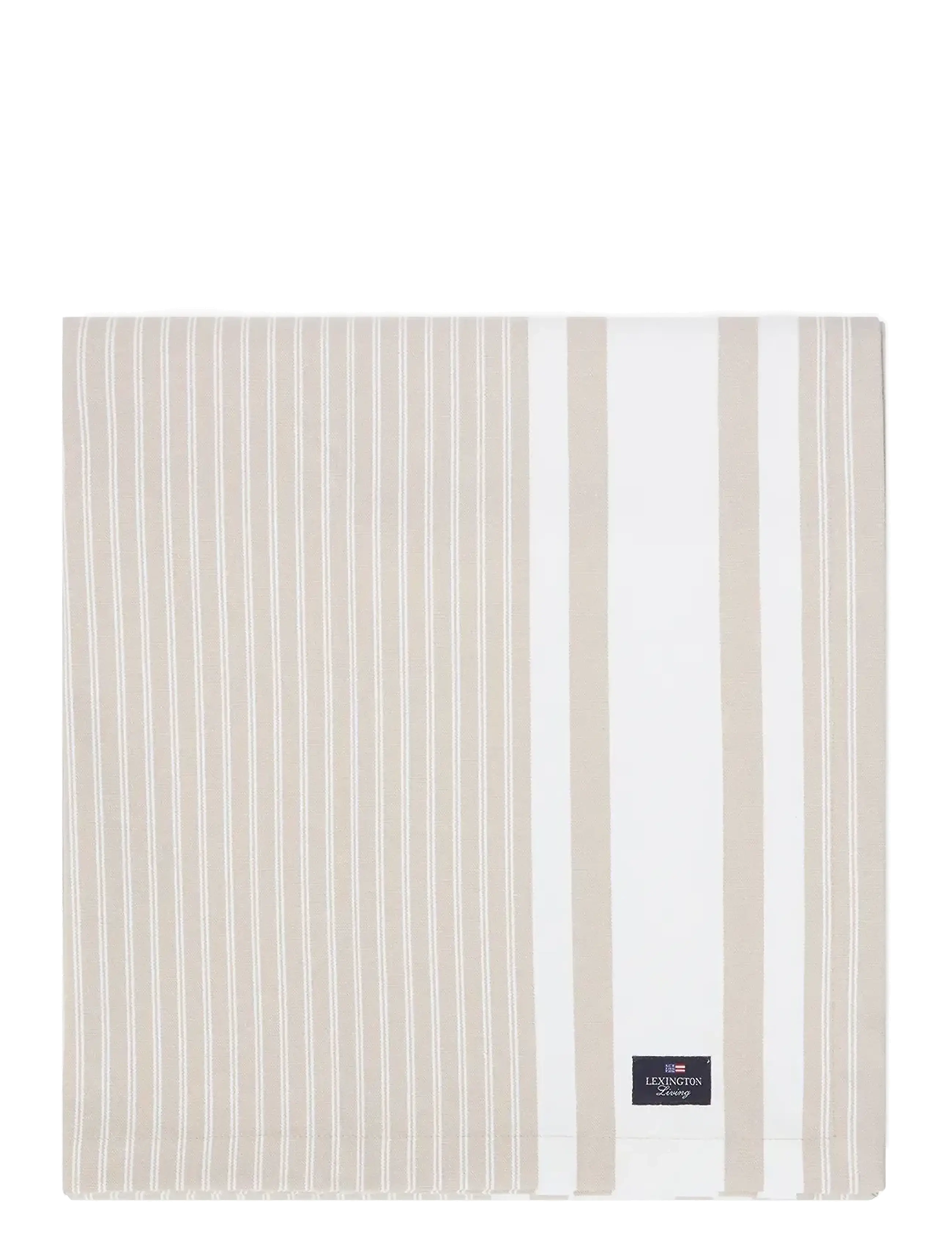Lexington Home - Icons Striped Org Cotton Oxford Tablecloth - nappes et chemins de table - beige/white - 1