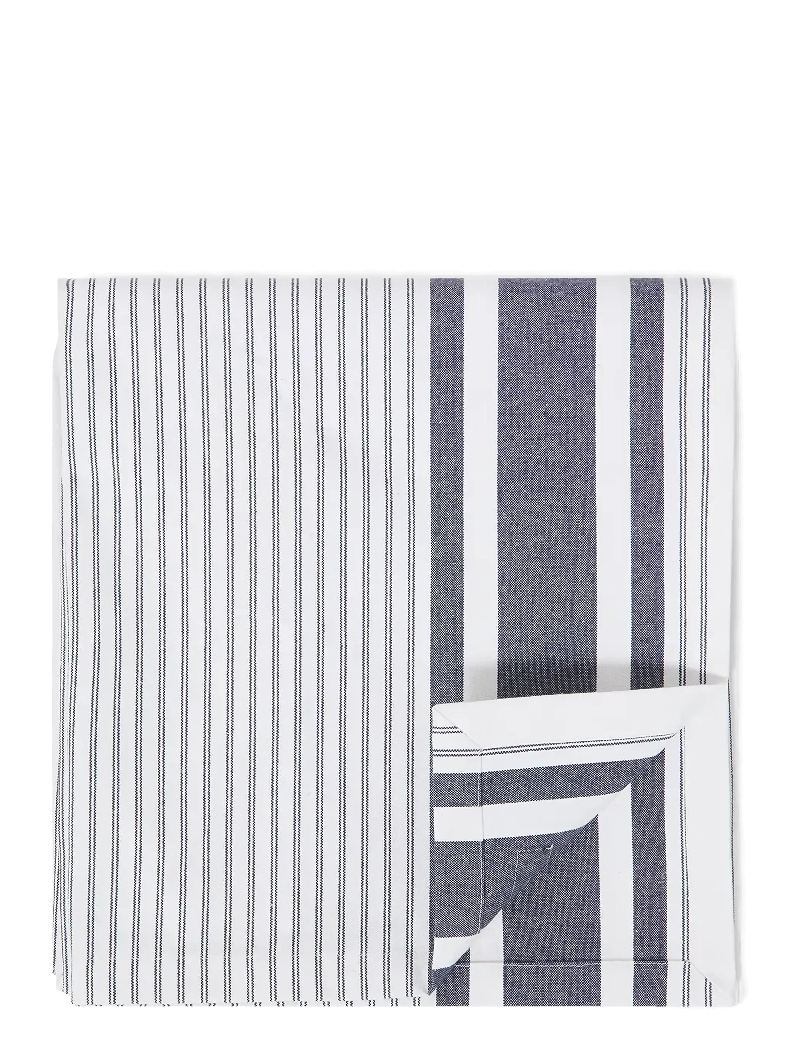 Lexington Home Icons Striped Org Cotton Oxford Tablecloth, 180X180, Kitchen Textiles, Marineblau - Tablecloths & Table Runners, Homeware