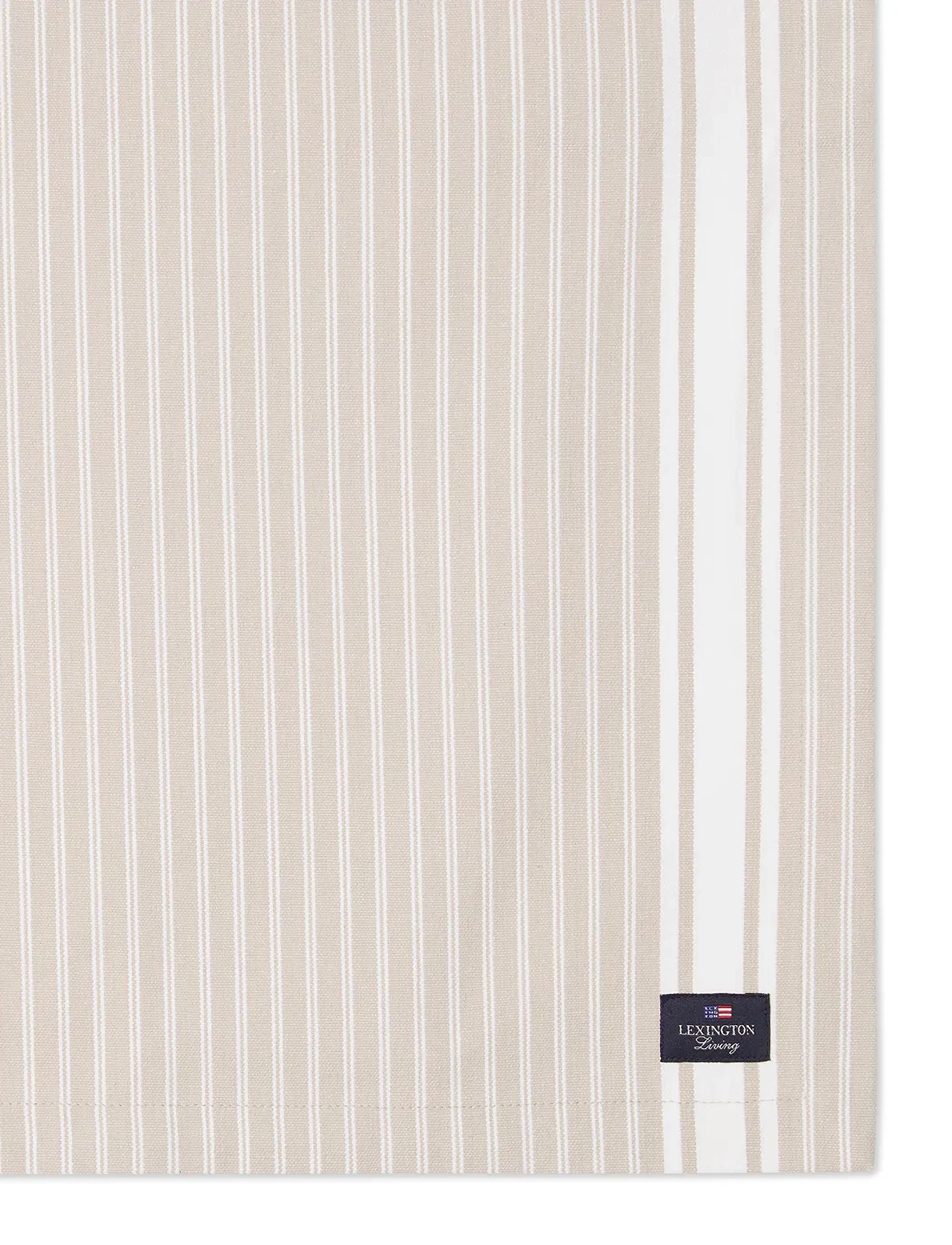 Lexington Home - Icons Striped Org Cotton Oxford Runner - tischdecken & tischläufer - beige/white - 1