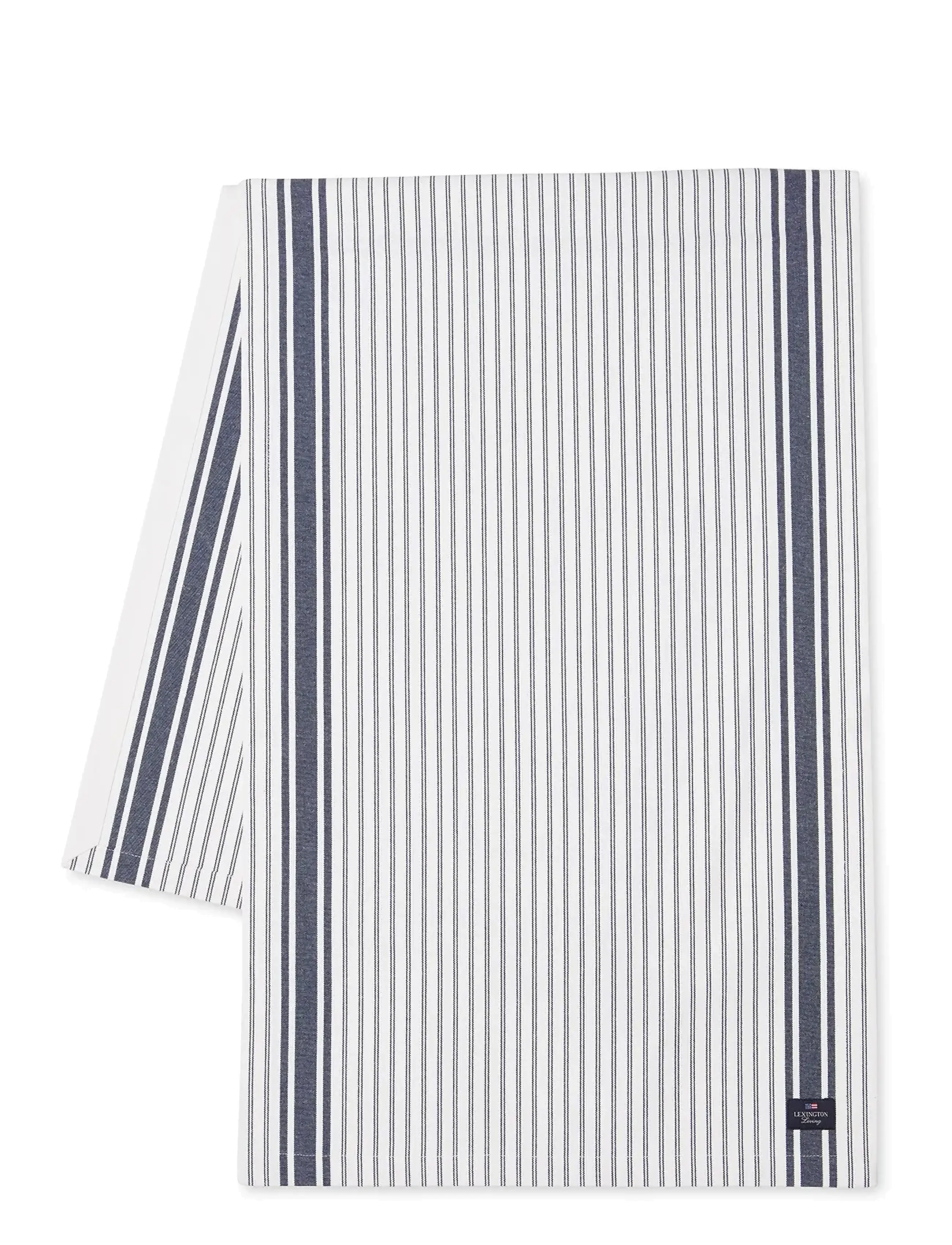 Lexington Home Icons Striped Org Cotton Oxford Runner, 50X250, Kitchen Textiles, Marineblau - Tablecloths & Table Runners, Homeware