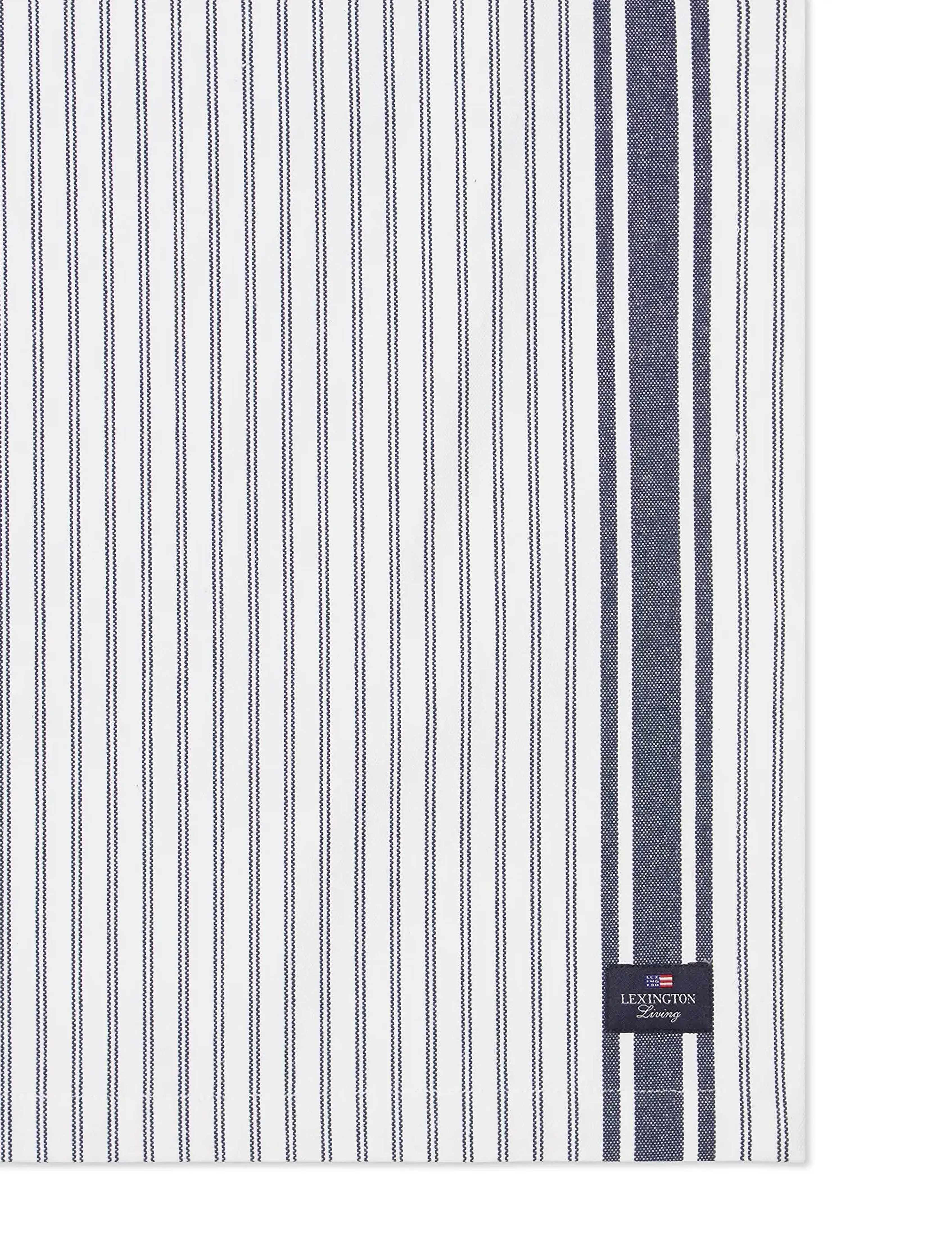 Lexington Home - Icons Striped Org Cotton Oxford Runner - tischdecken & tischläufer - dress blue/white - 1