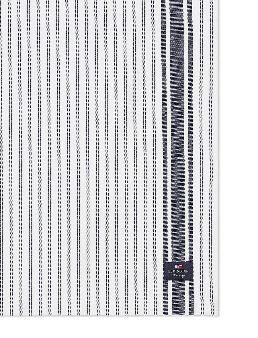 Lexington Home - Icons Striped Org Cotton Oxford Runner - dukar & löpare - dress blue/white - 1