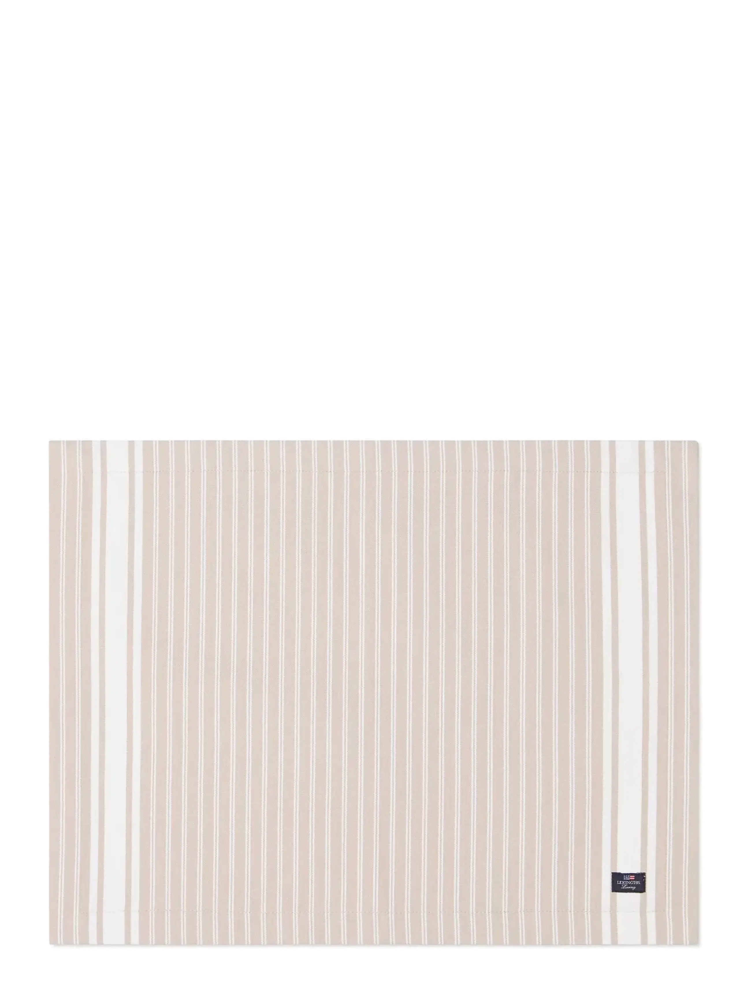 Lexington Home Icons Striped Org Cotton Oxford Placemat, 40X50, Tableware, Beige - Placemats, Homeware