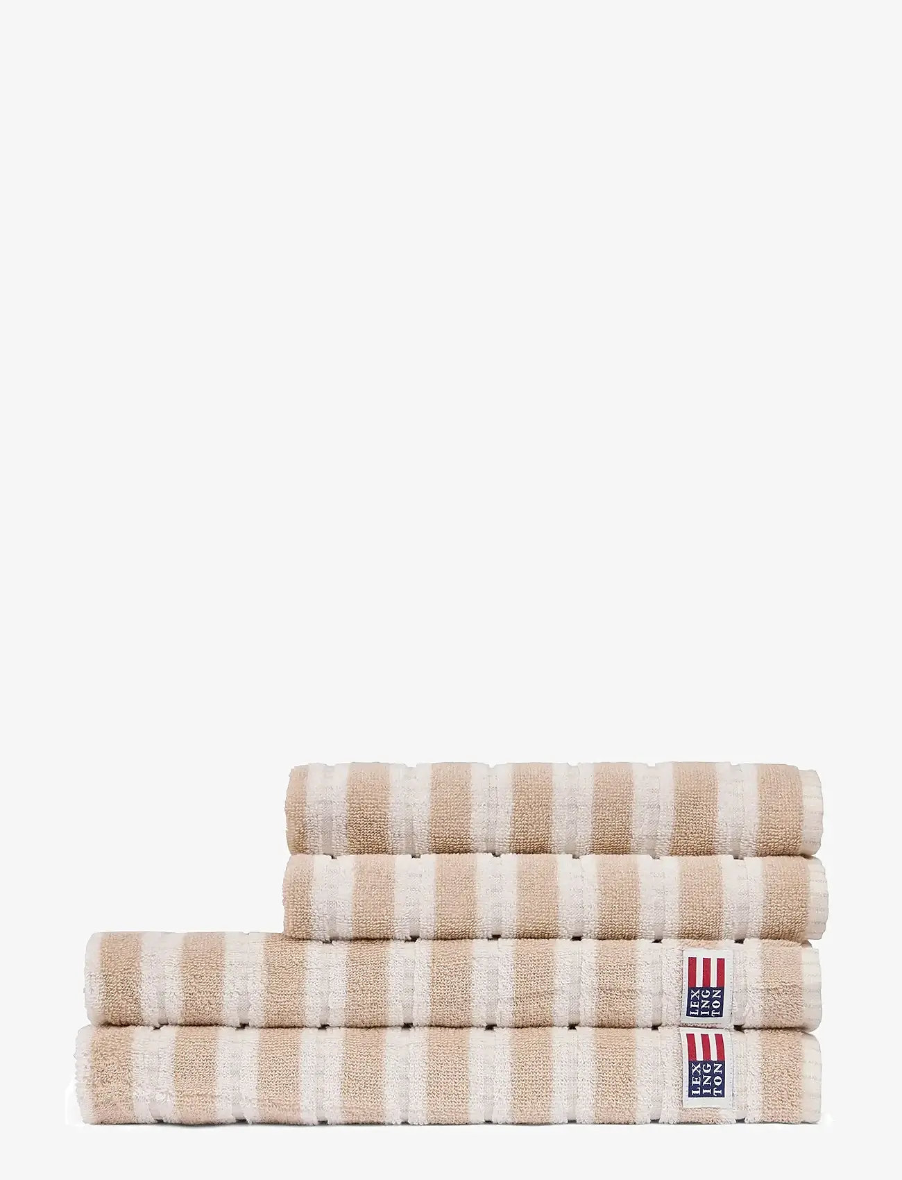 Lexington Home - Striped Terry Towel Lt Beige/Off White - badetücher - lt beige/off white - 0