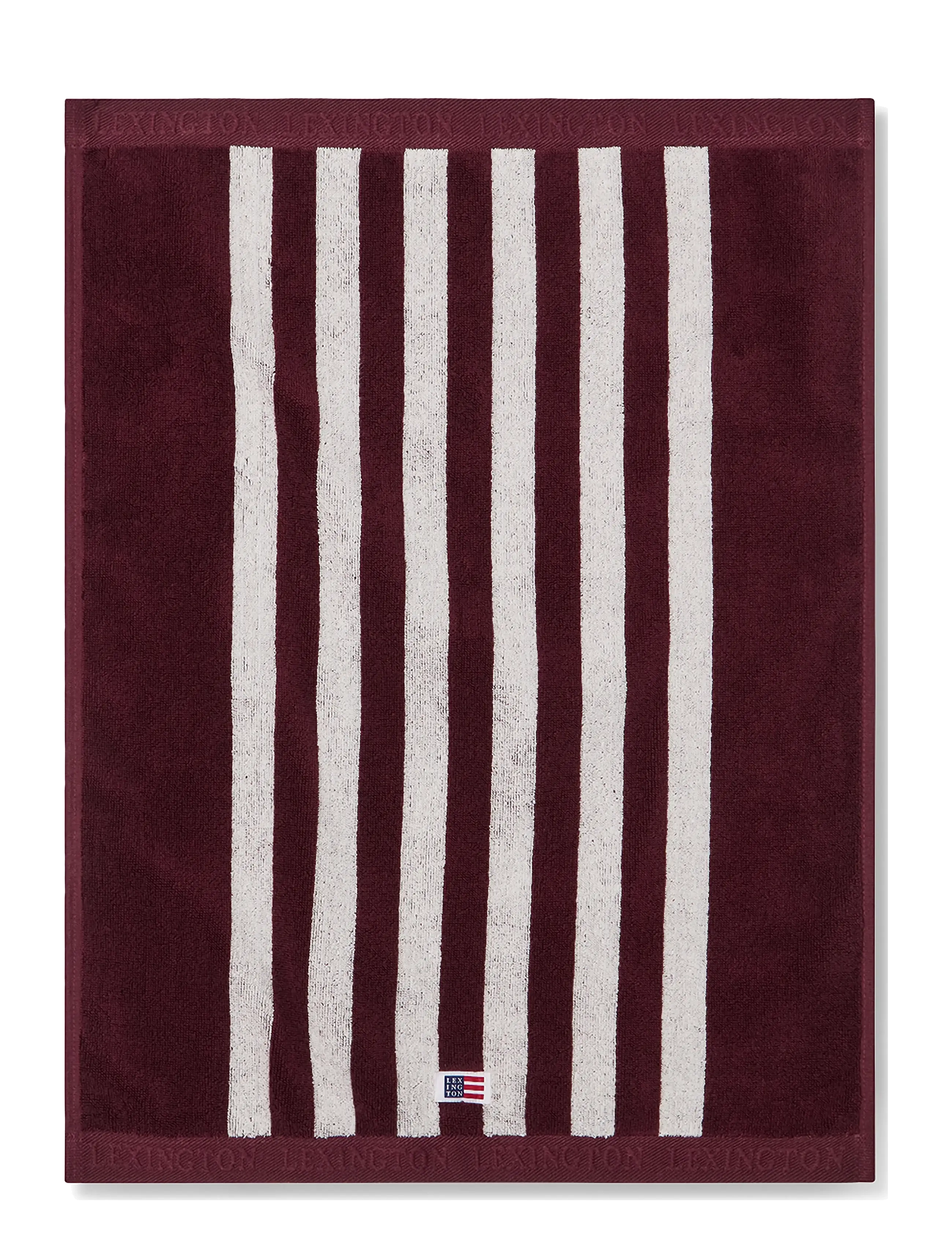 Lexington Home - Striped Terry Towel Fig/Snow White - handdukar & badlakan - fig/snow white - 1