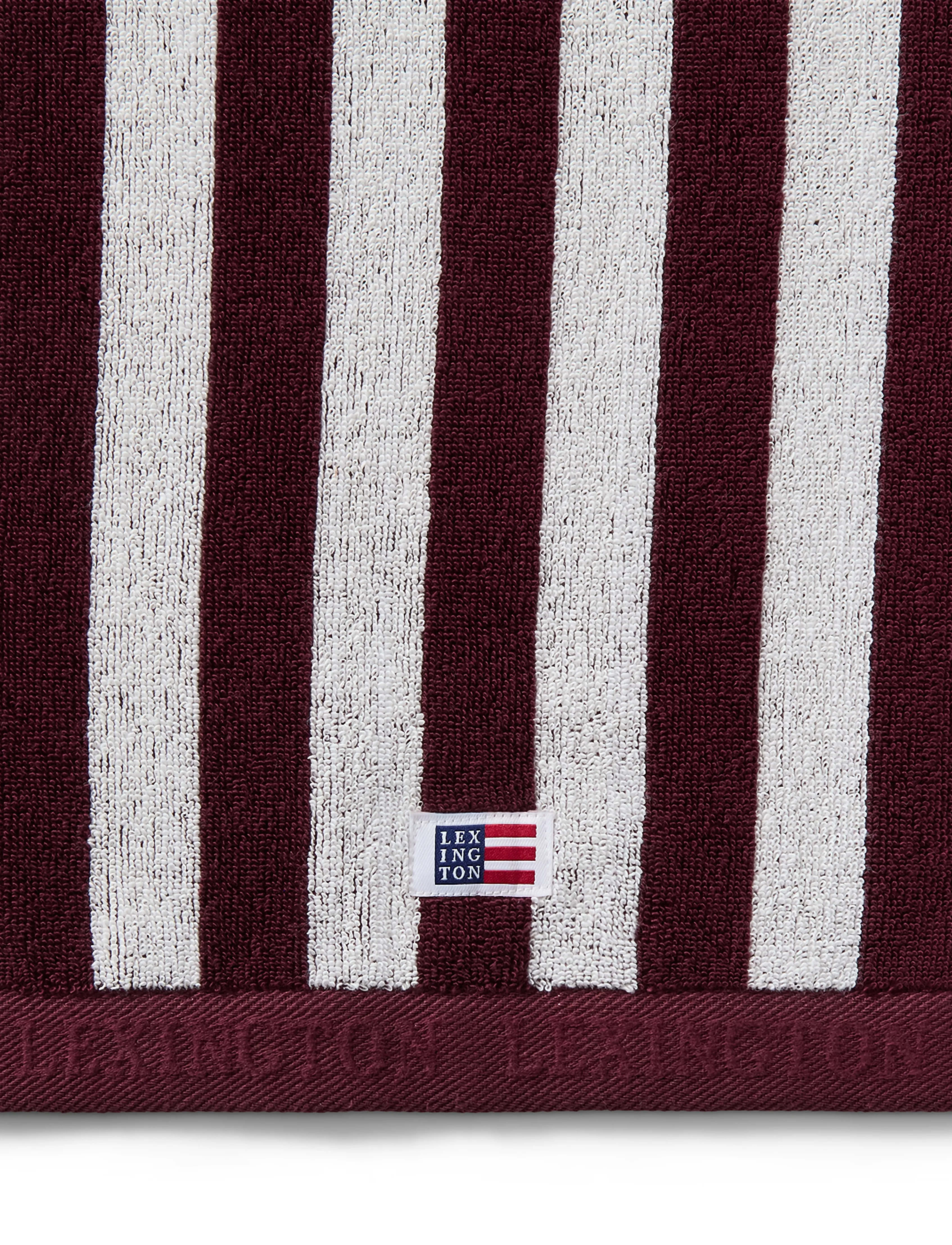 Lexington Home - Striped Terry Towel Fig/Snow White - handdukar & badlakan - fig/snow white - 2