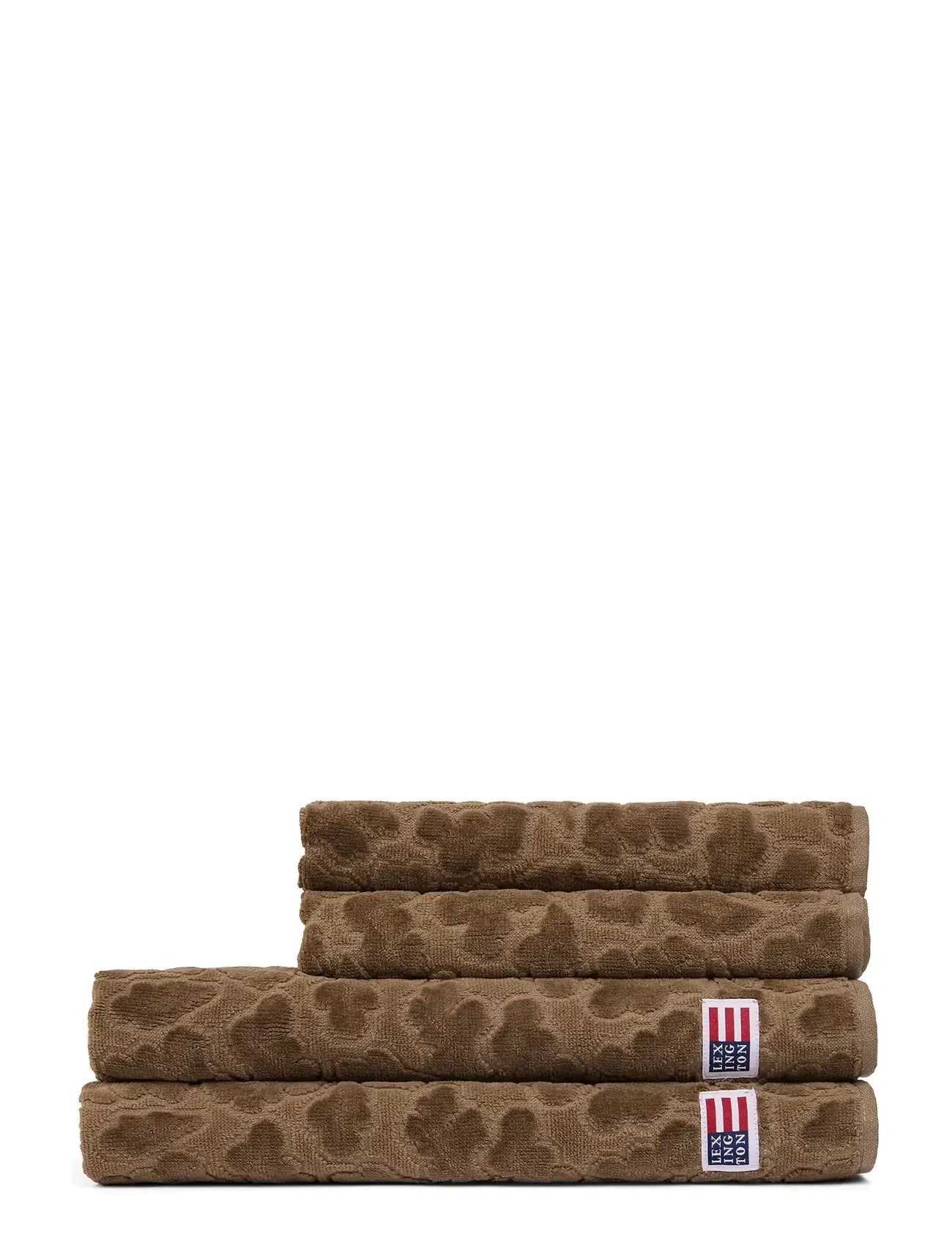 Velour Jacquard Leaves Towel Olive - OLIVE