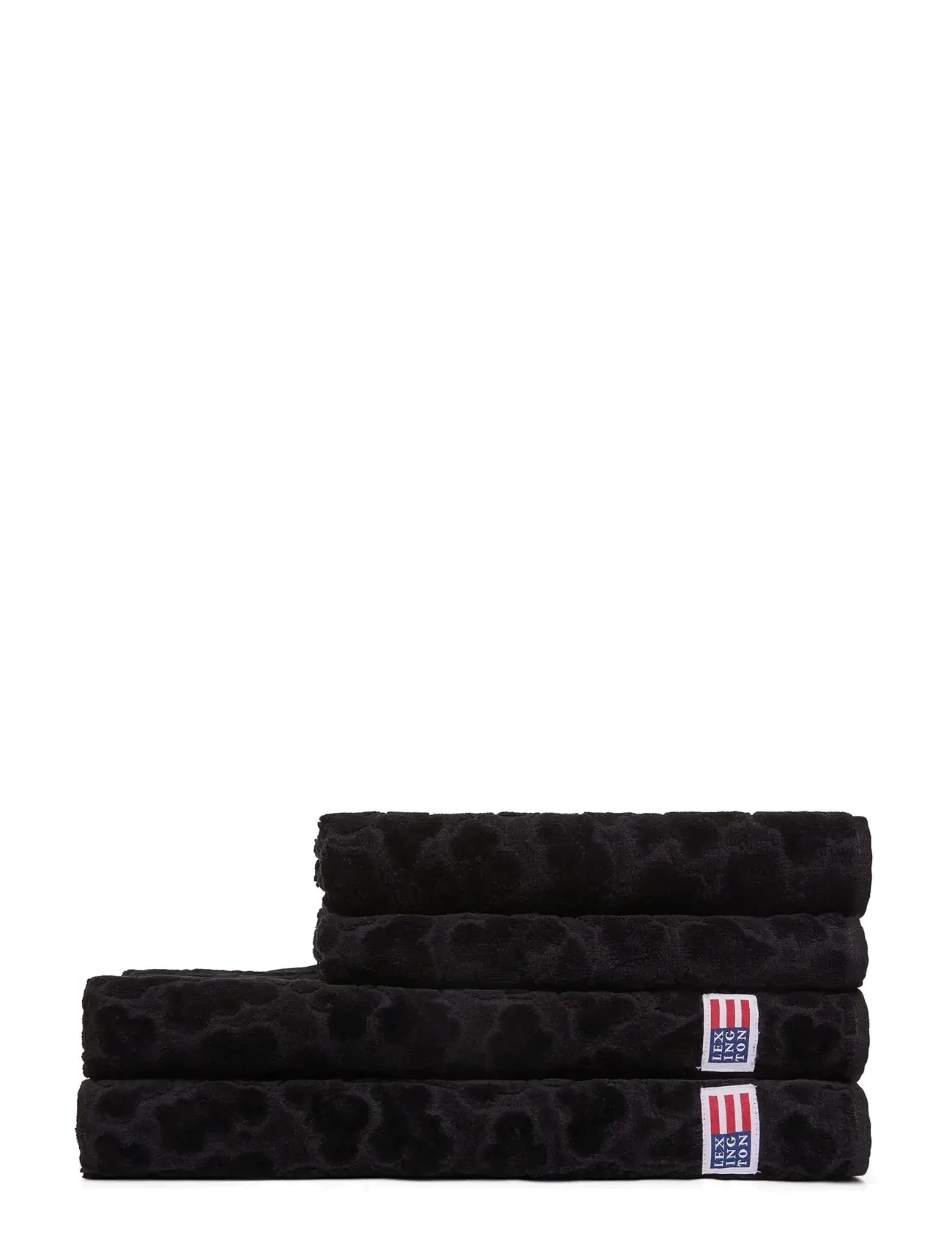 Lexington Home Velour Jacquard Leaves Towel Black - Jõulukingid - BLACK / black