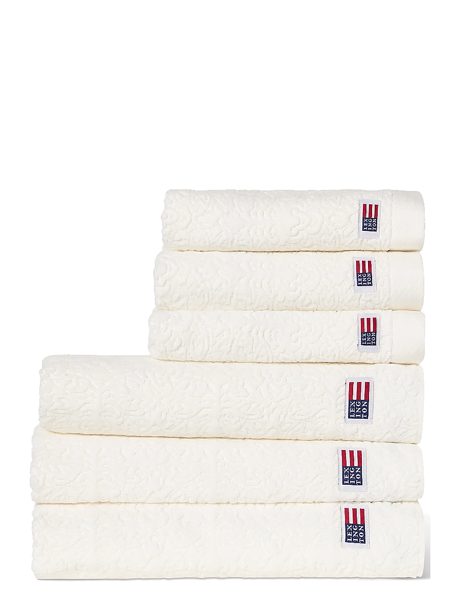 Lexington Home - Velour Jacquard Ornament Towel Snow White - badetücher - snow white - 2
