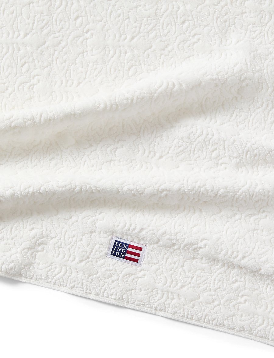 Lexington Home - Velour Jacquard Ornament Towel Snow White - badetücher - snow white - 3