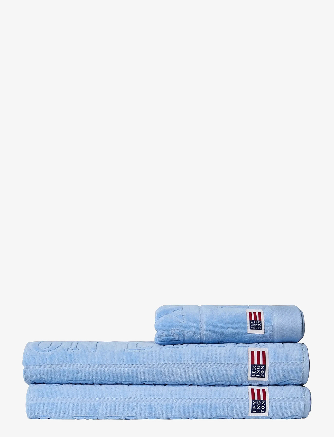 Lexington Home - Velour Jacquard Logo Towel Blue Sky - handdukar - blue sky - 1