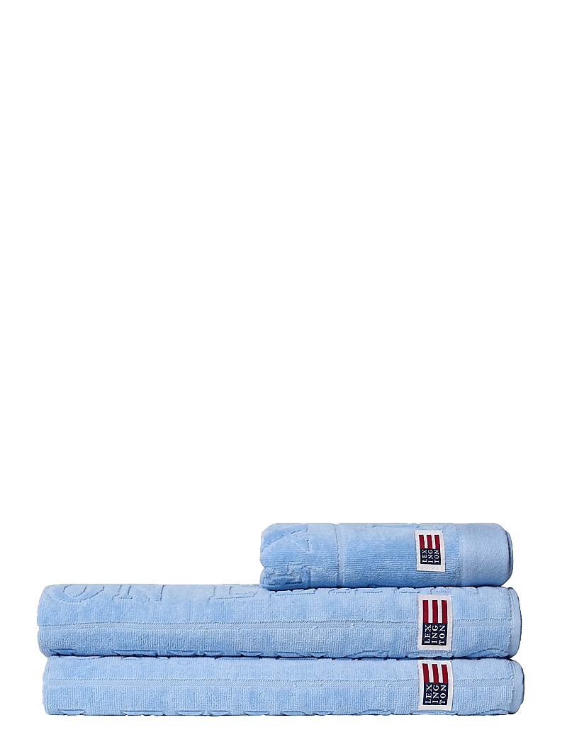 Lexington Home - Velour Jacquard Logo Towel Blue Sky - handdukar - blue sky - 1