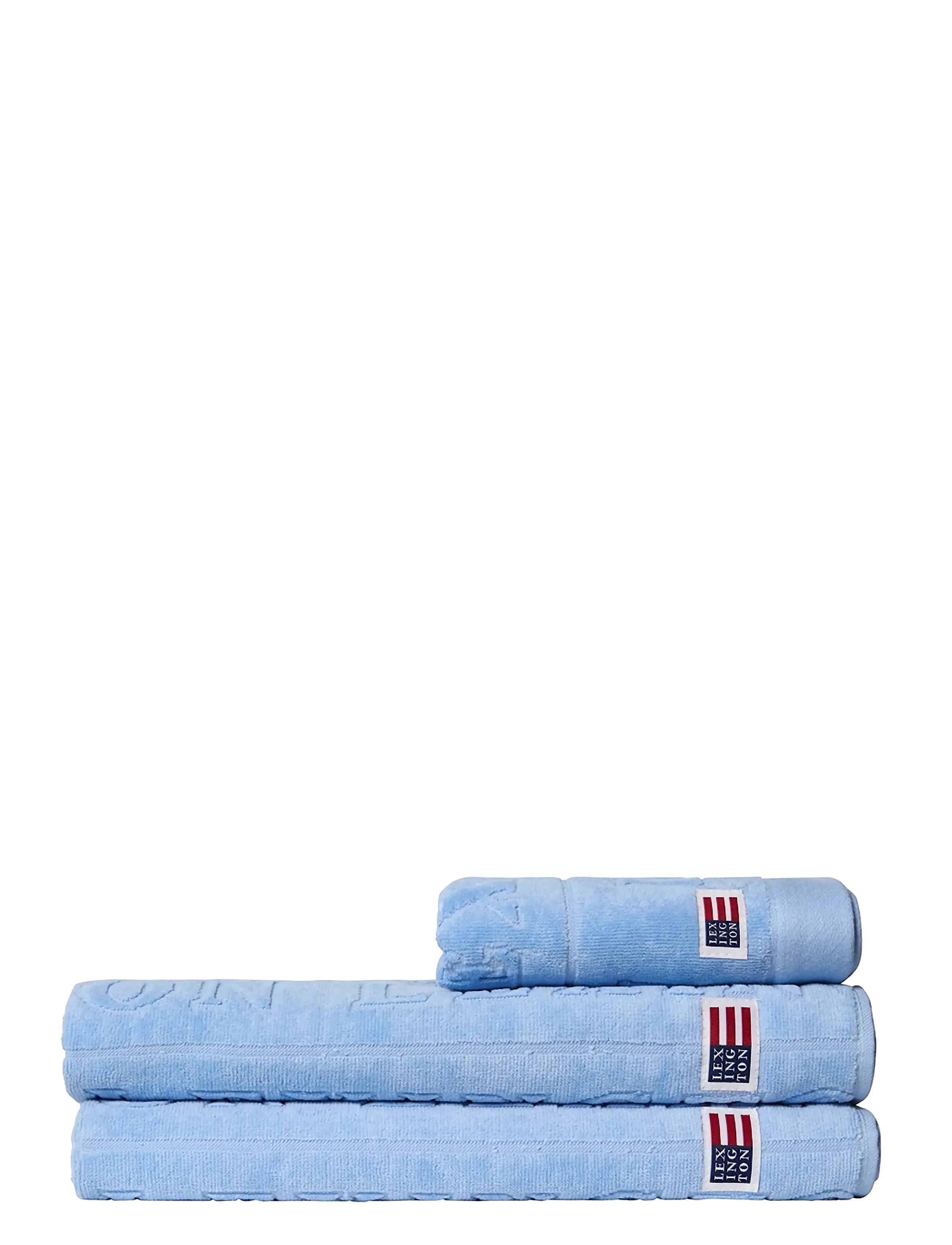 Lexington Home - Velour Jacquard Logo Towel Blue Sky - handtücher & badetücher - blue sky - 2