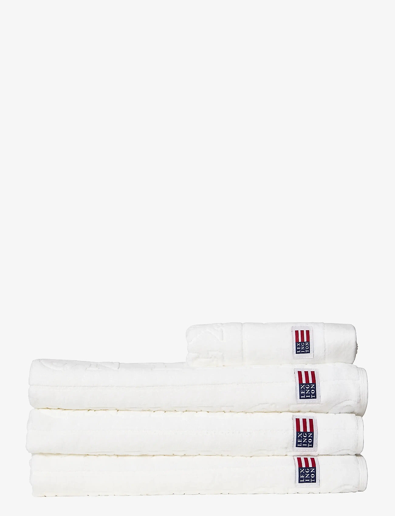 Lexington Home - Velour Jacquard Logo Towel White - handdukar - white - 1