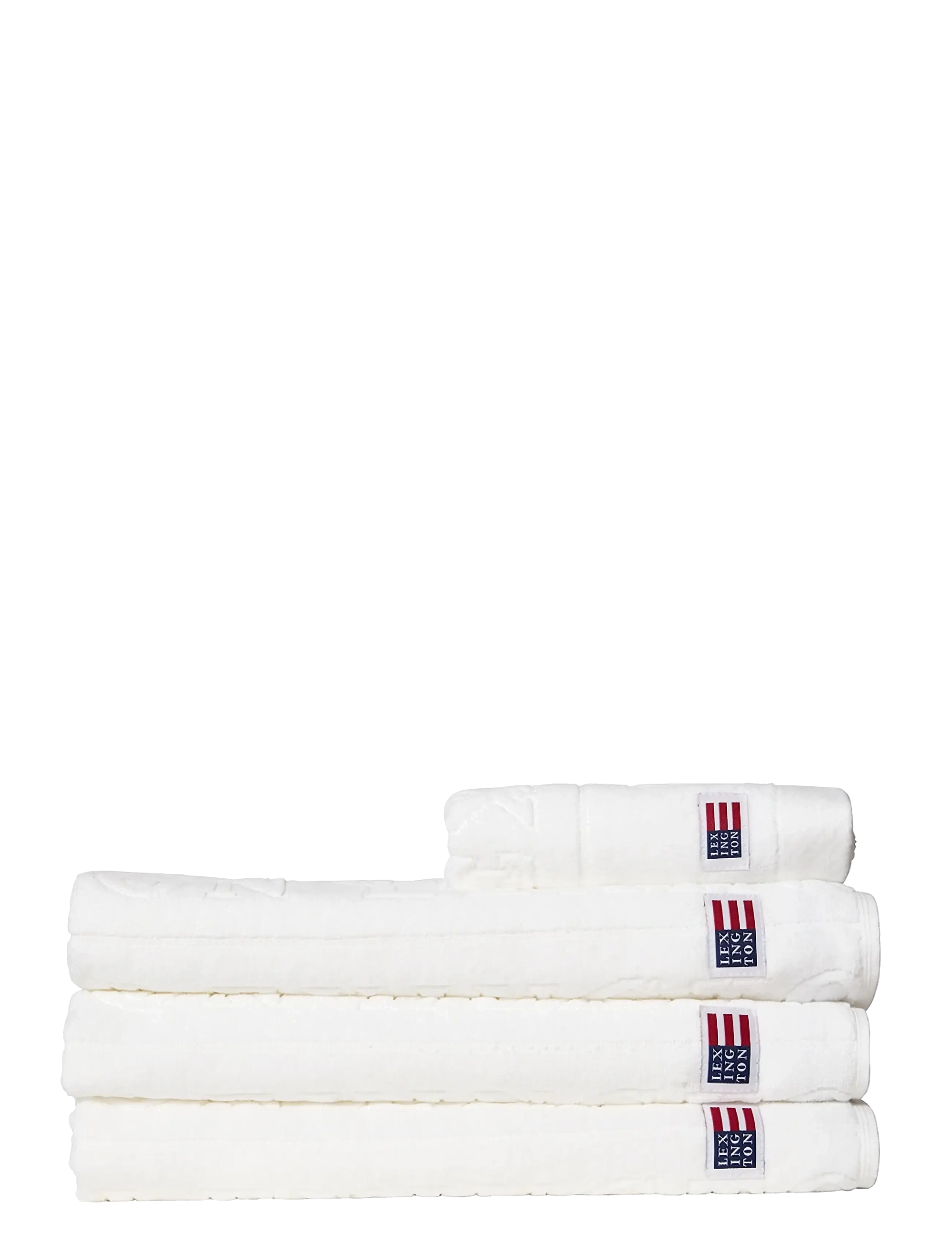 Lexington Home - Velour Jacquard Logo Towel White - handdukar & badlakan - white - 2