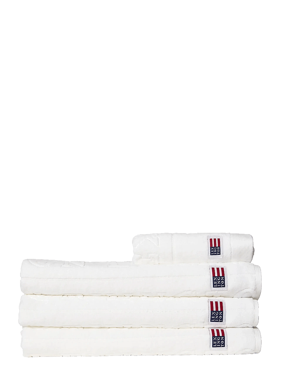 Lexington Home - Velour Jacquard Logo Towel White - handtücher & badetücher - white - 2