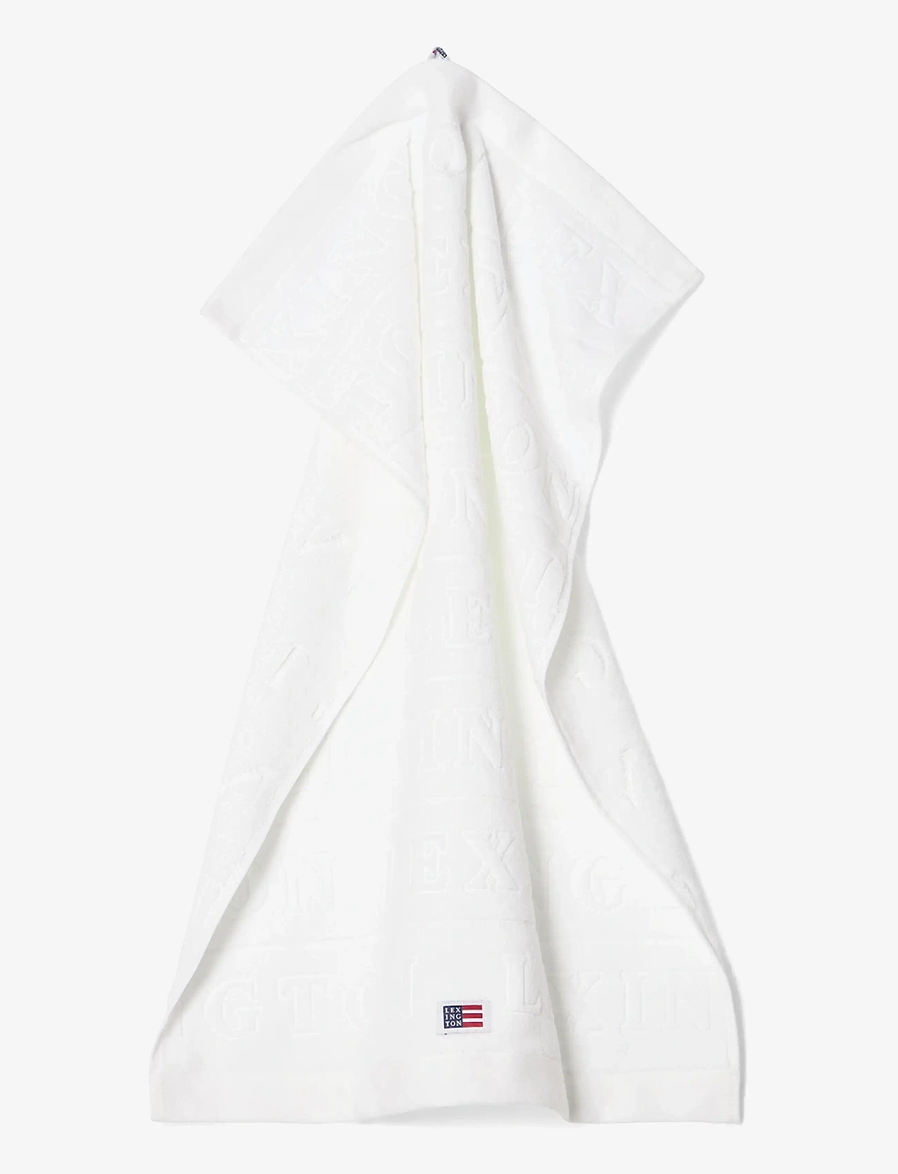 Lexington Home - Velour Jacquard Logo Towel White - handdukar - white - 2