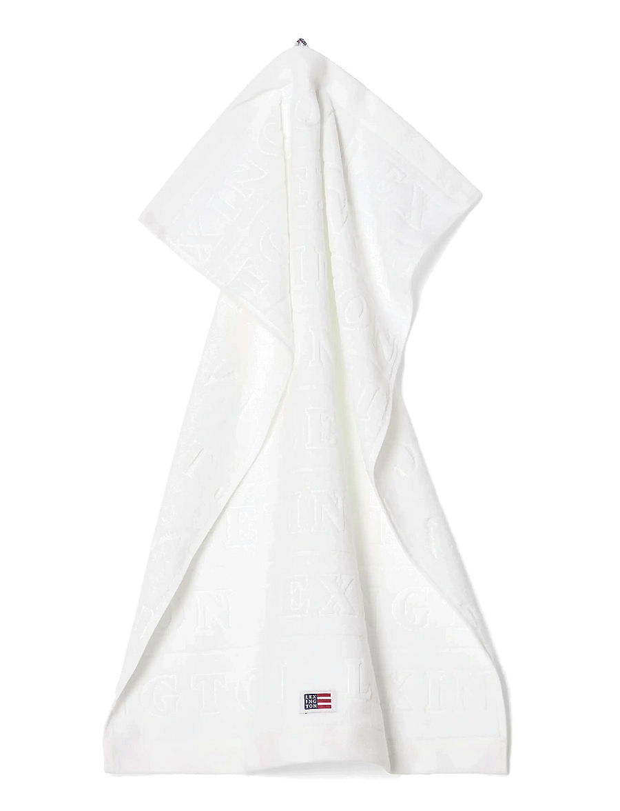 Lexington Home - Velour Jacquard Logo Towel White - handtücher & badetücher - white - 3