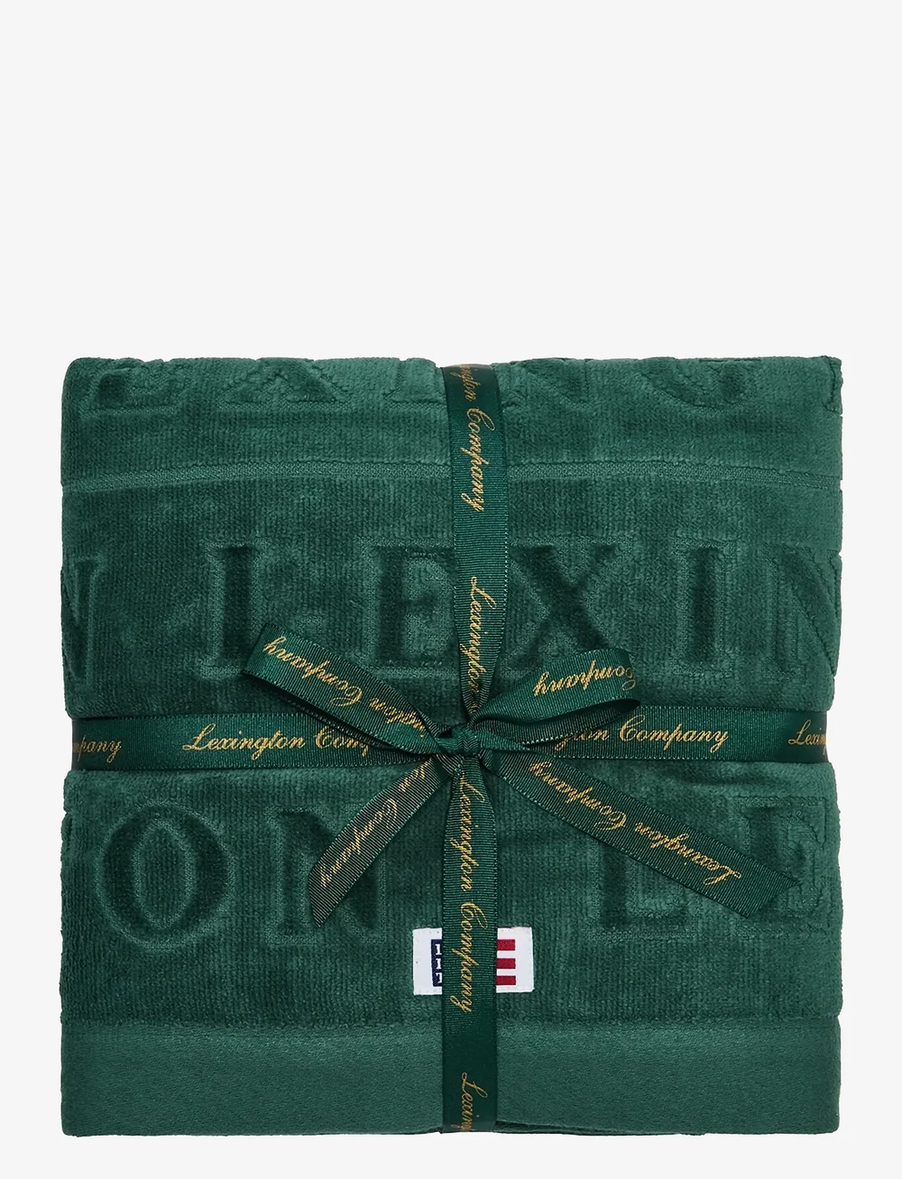 Lexington Home - Velour Logo Towel 50x70 Set of 4 Juniper - badehåndklæder - juniper green - 0