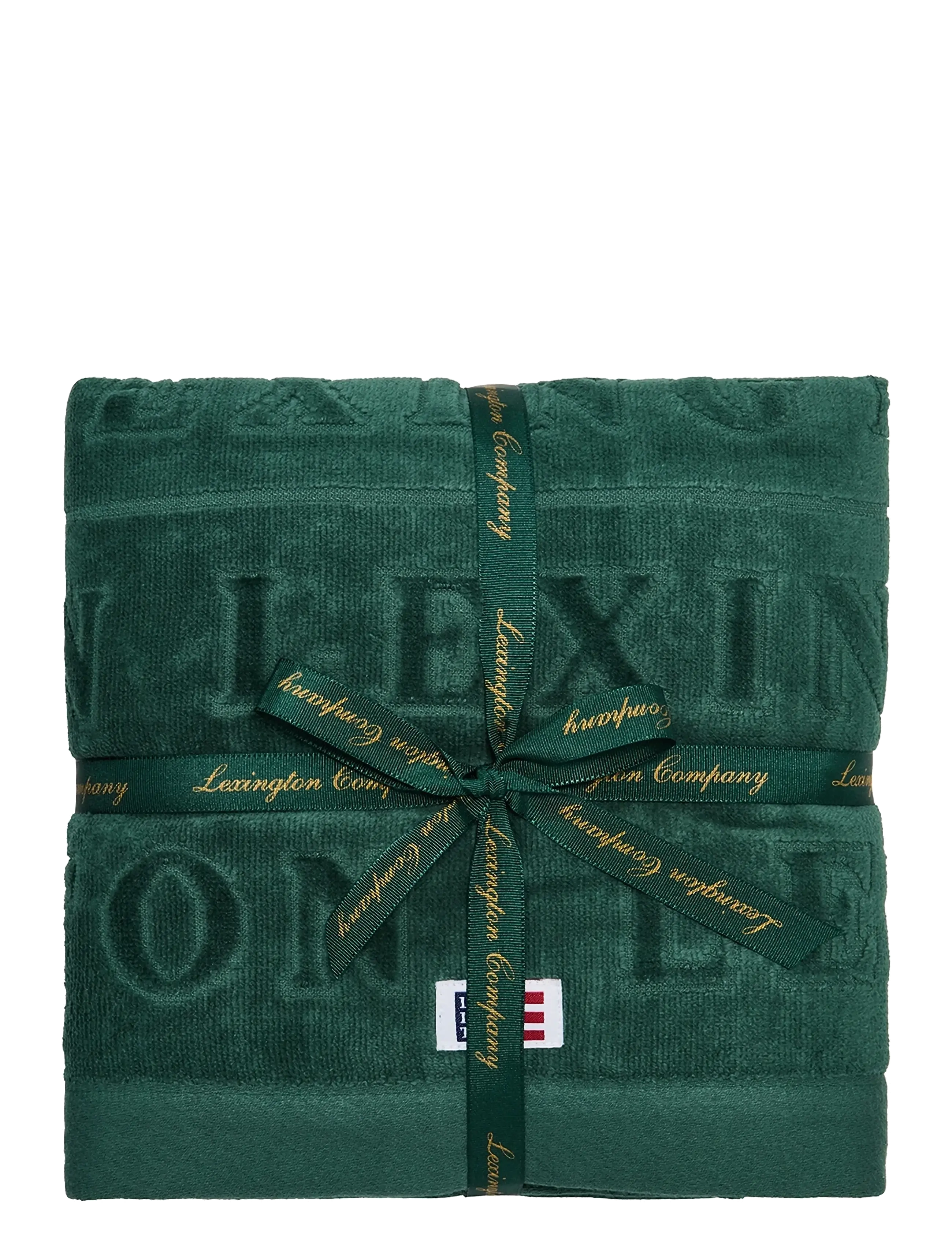 Lexington Home Velour Logo Towel 50x70 Set of 4 Juniper - Badrumstextilier - JUNIPER GREEN / green