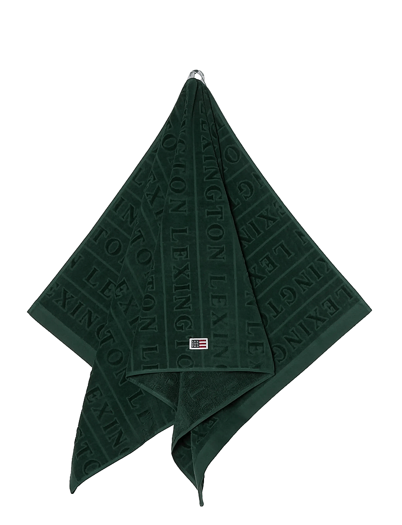 Lexington Home - Velour Logo Towel 50x70+70x130 Set of 2+2 Juniper - badehåndklæder - juniper green - 2