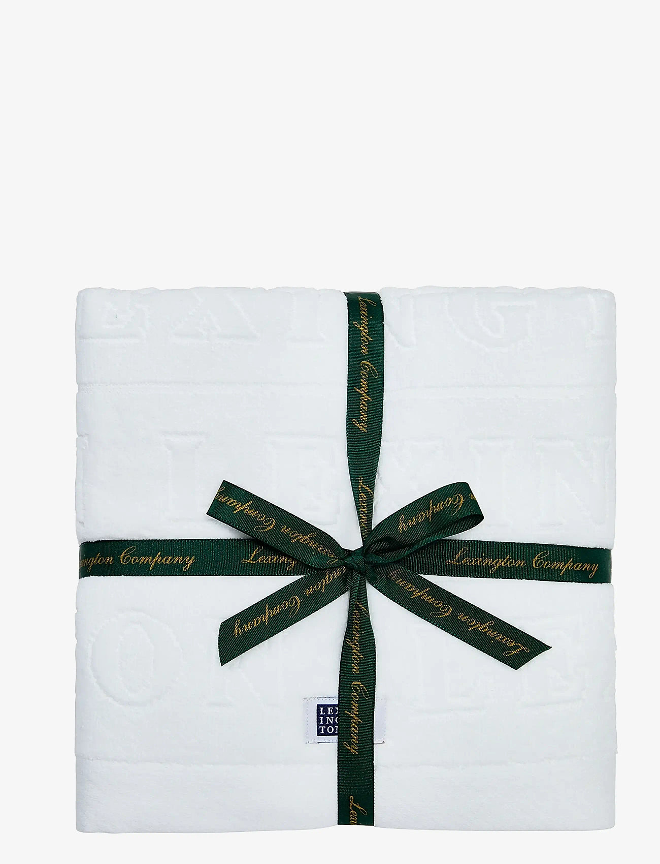 Lexington Home - Velour Logo Towel 50x70+70x130 Set of 2+2 White - badehåndklæder - white - 0