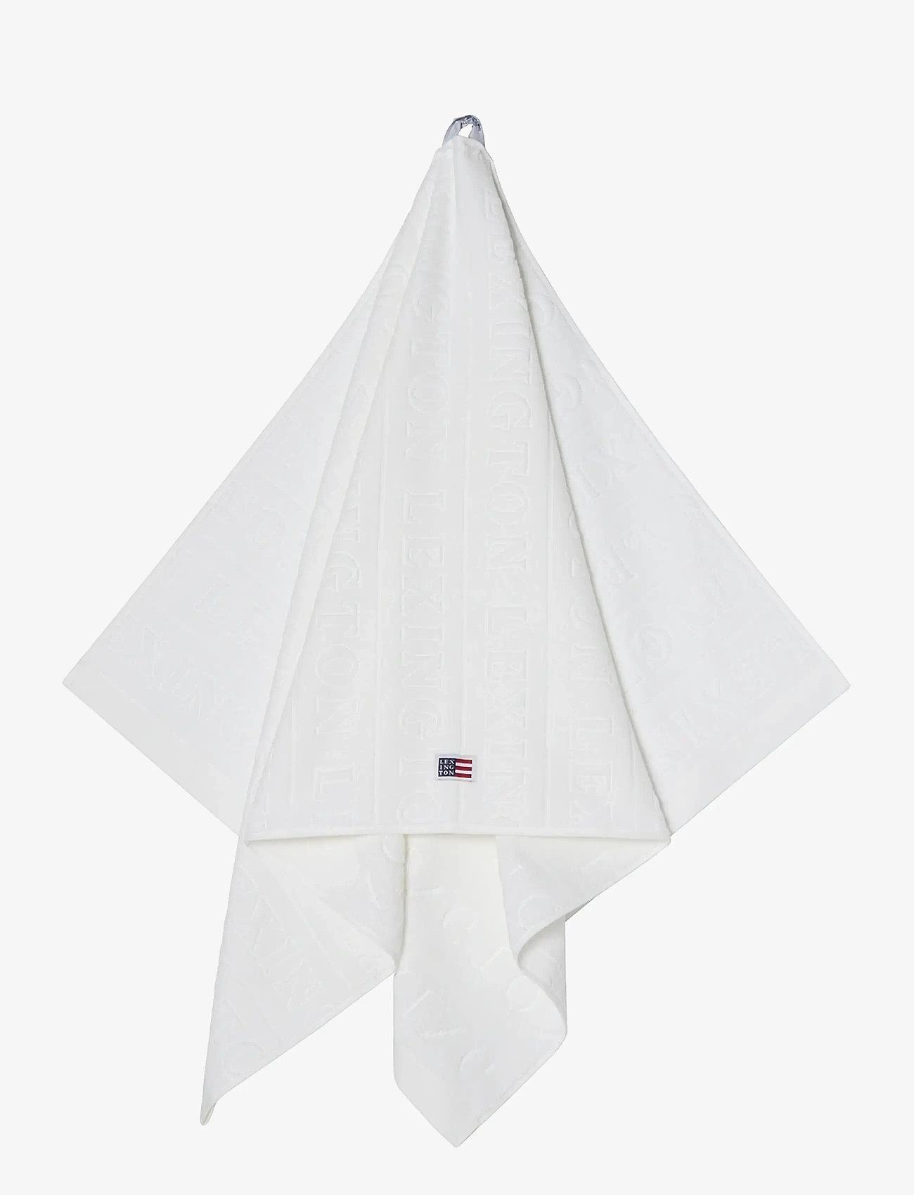 Lexington Home - Velour Logo Towel 50x70+70x130 Set of 2+2 White - badehåndklæder - white - 2