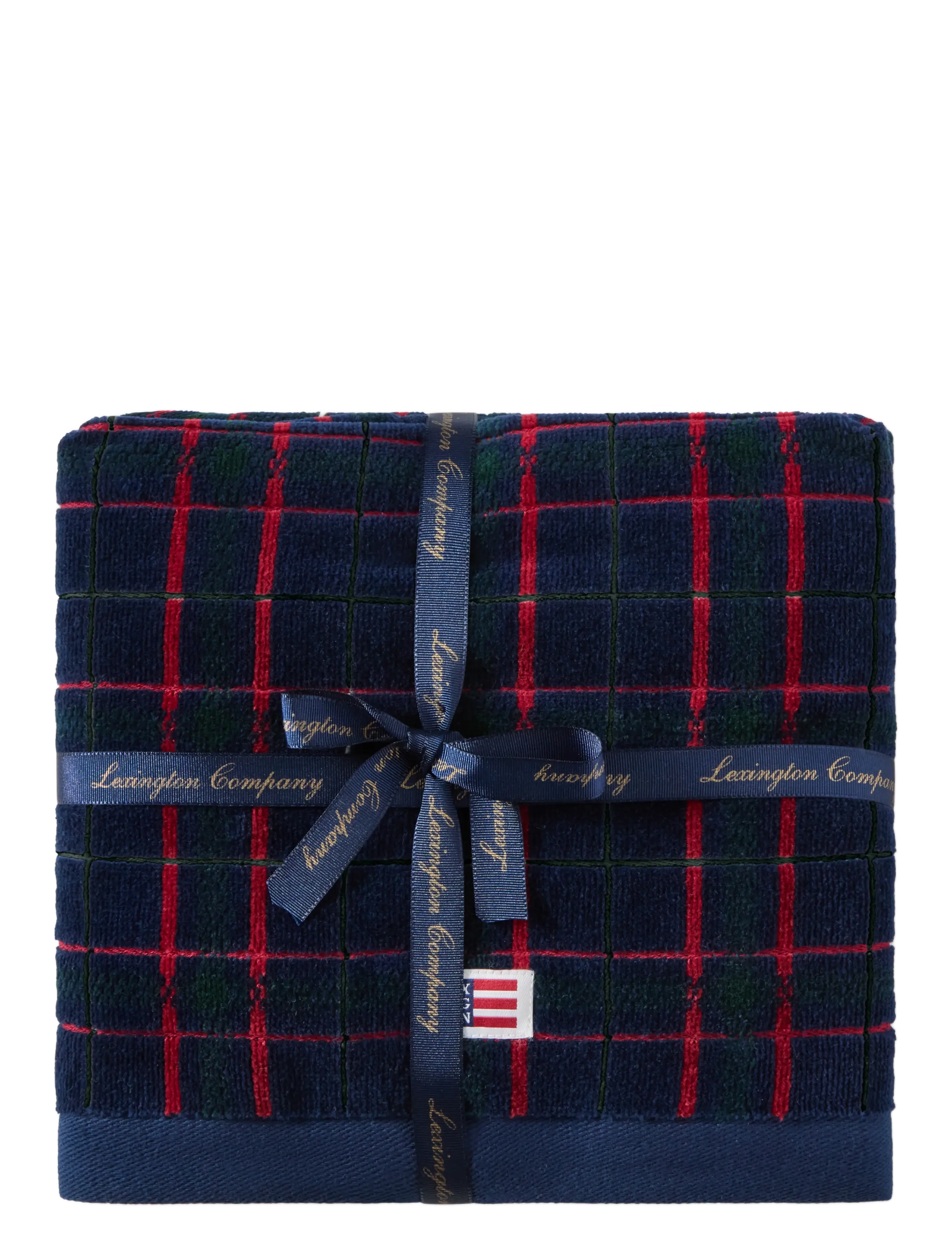 Lexington Home Navy/Green Checked Towel 50x70 set of 2 - Badezimmer - NAVY/GREEN/WINE / navy