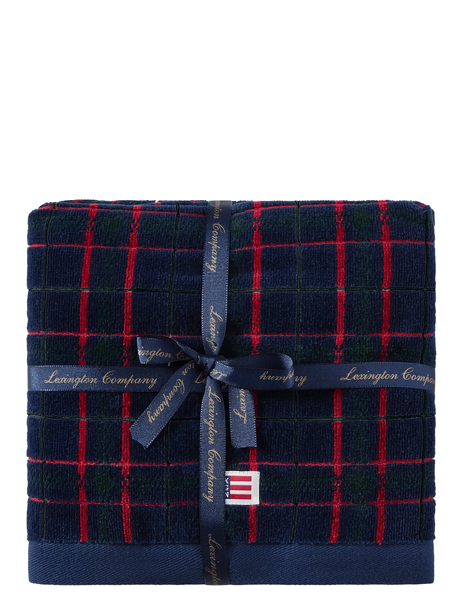 Lexington Home - Navy/Green Checked Towel 50x70 set of 2 - navy/green/wine - 0
