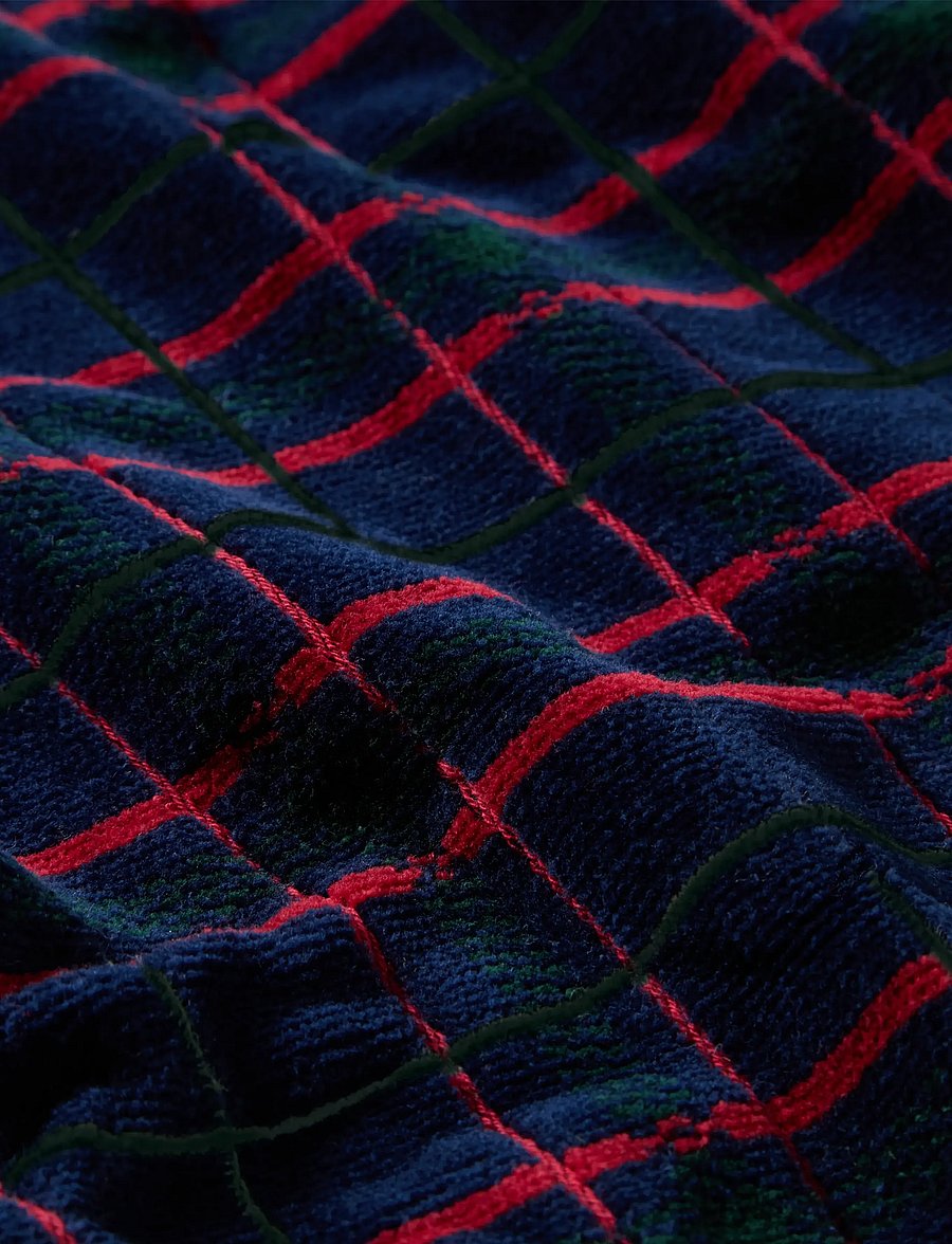 Lexington Home - Navy/Green Checked Towel 50x70 set of 2 - navy/green/wine - 2