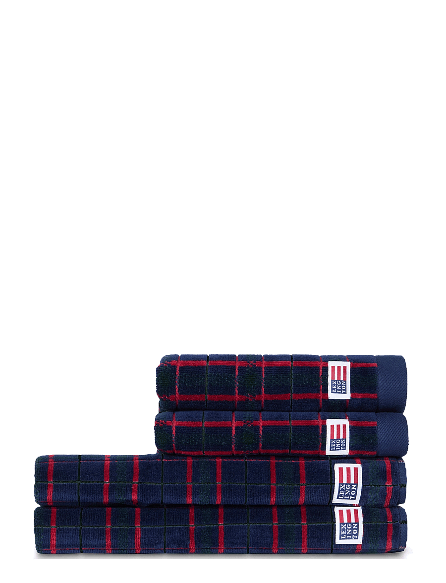 Lexington Home - Navy/Green Checked Towel 50x70+70x130 set of 2+2 - navy/green/wine - 0