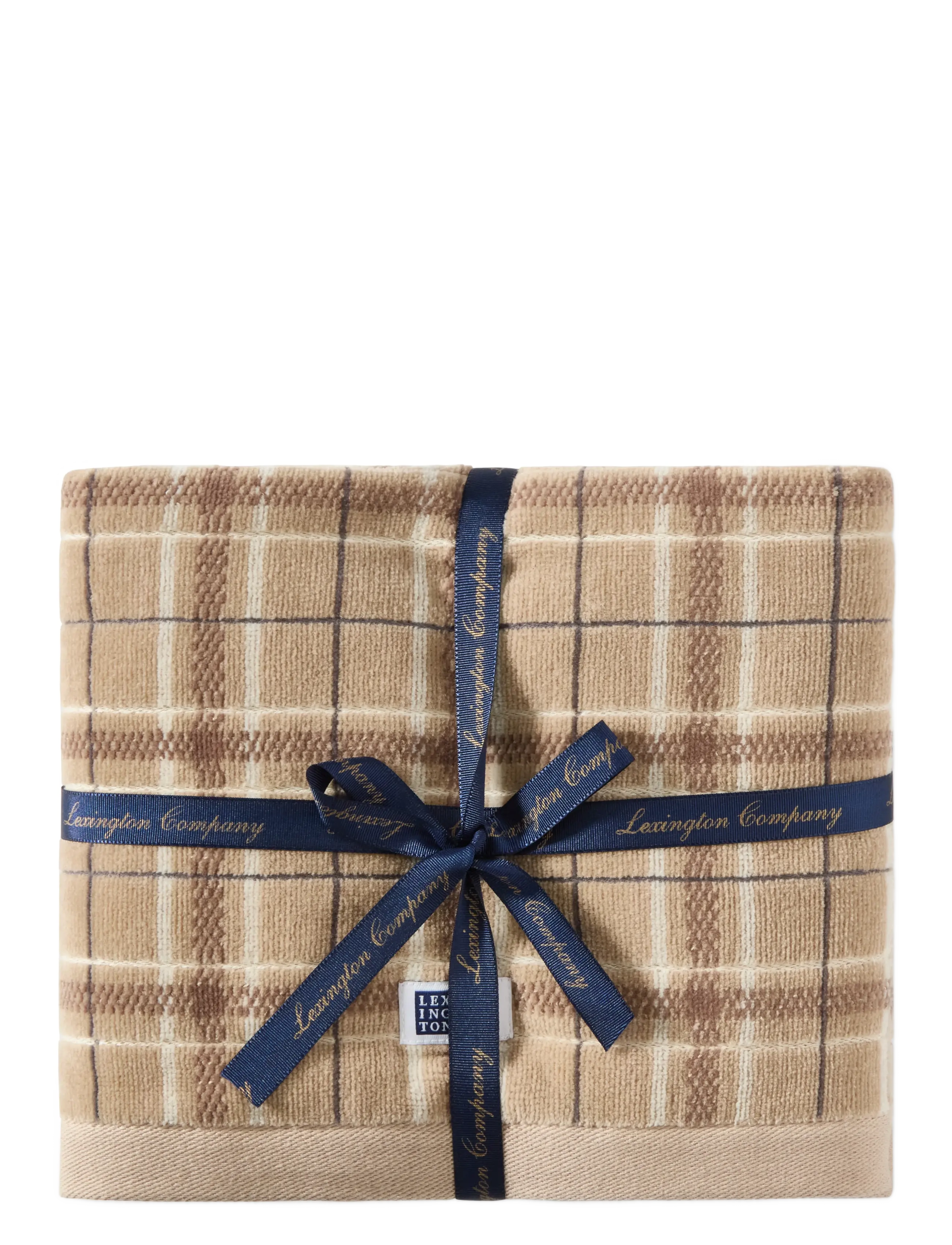 Lexington Home Beige/Gray Checked Towel 50x70 Set of 2 - Badezimmer - BEIGE/GRAY/LT BEIGE / beige