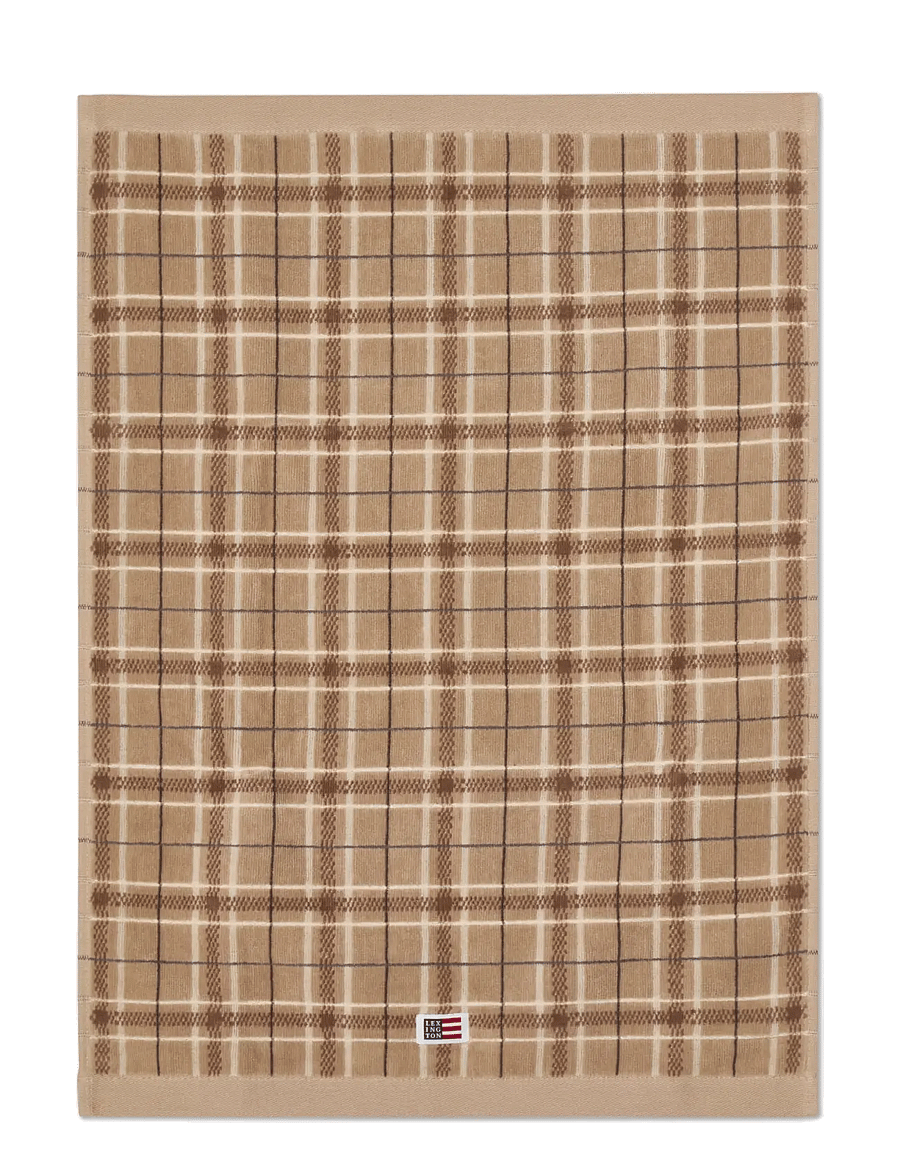 Lexington Home - Beige/Gray Checked Towel 50x70 Set of 2 - beige/gray/lt beige - 1